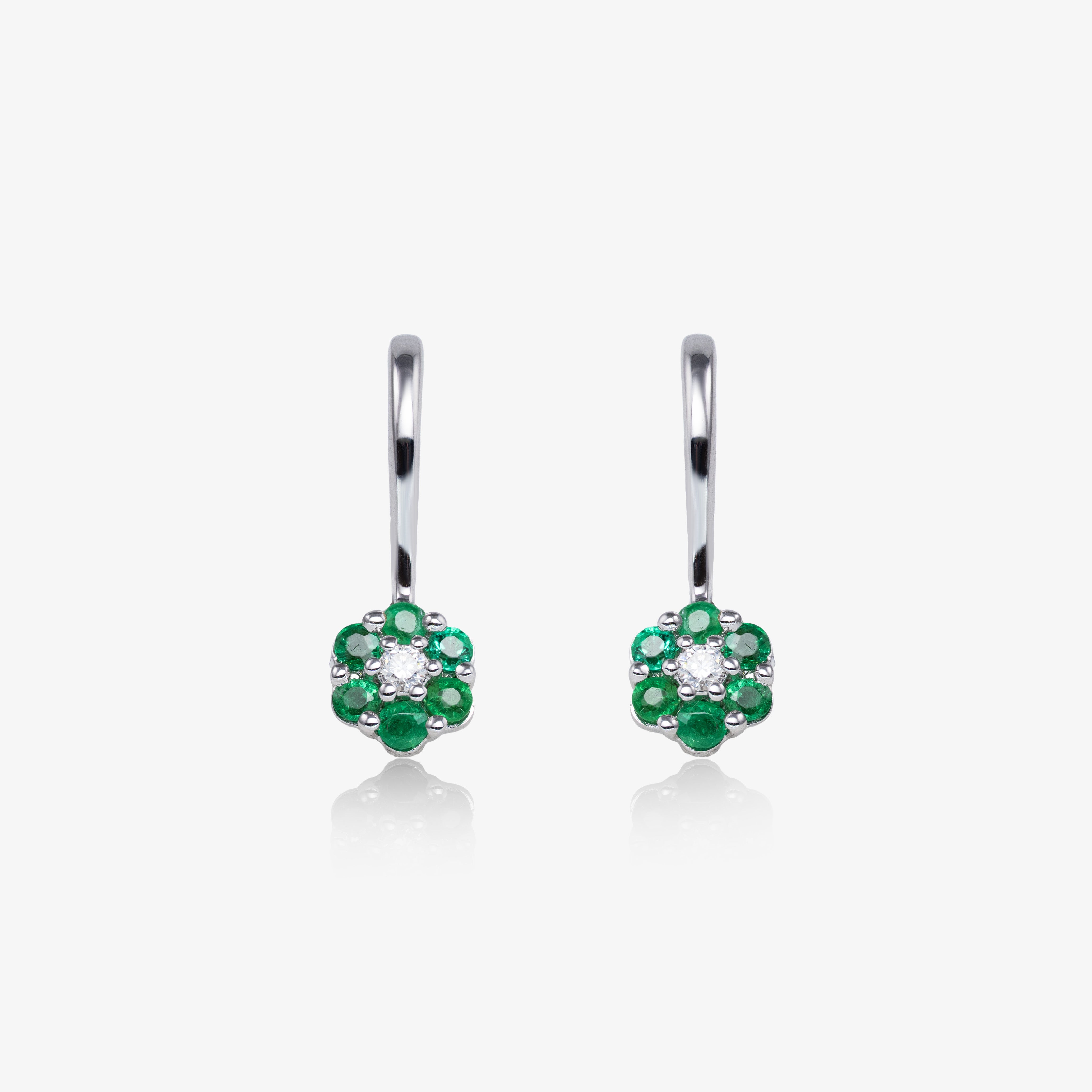 Cercei aur 18k cu smaralde 0.20ct