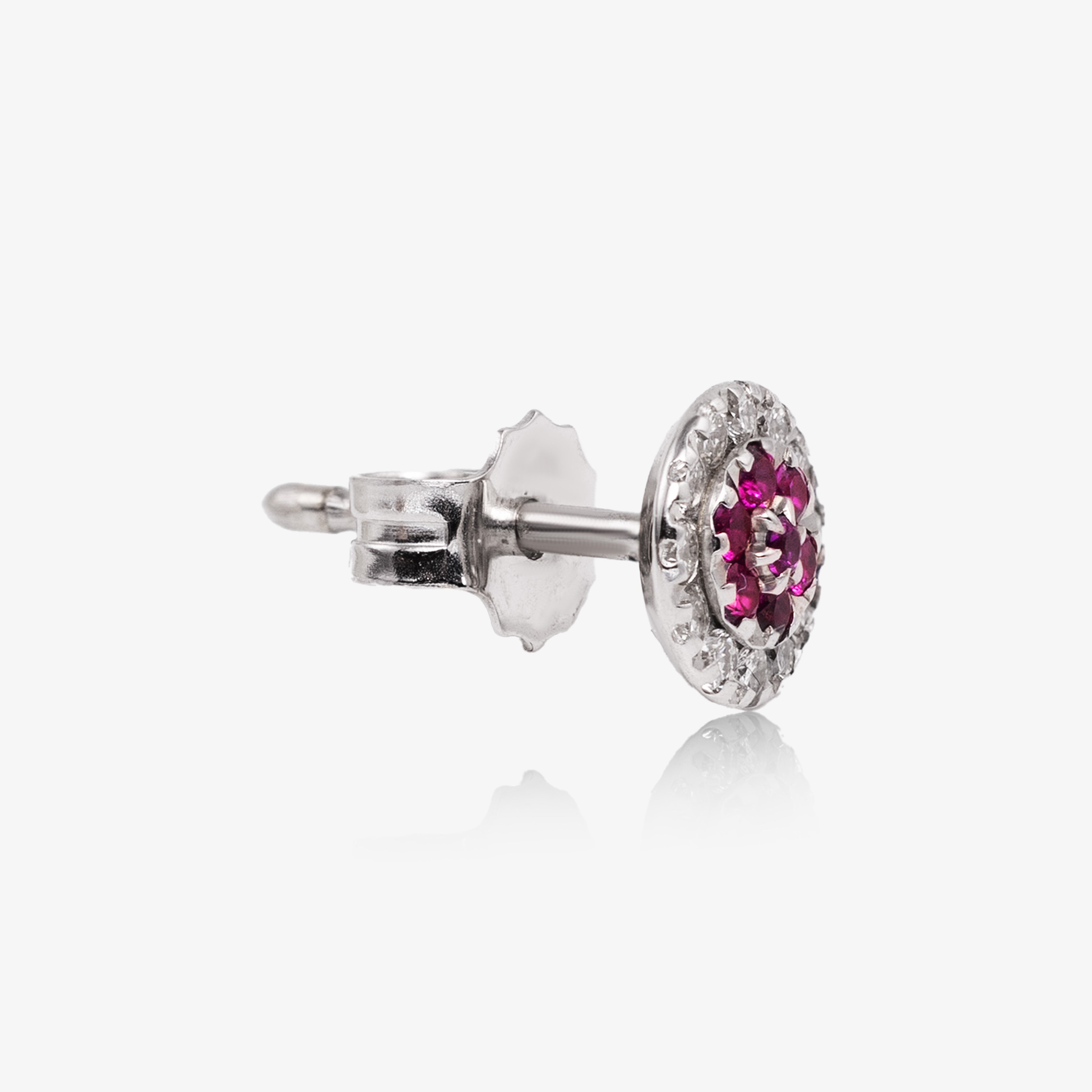 Cercei aur 18k cu rubine si diamante