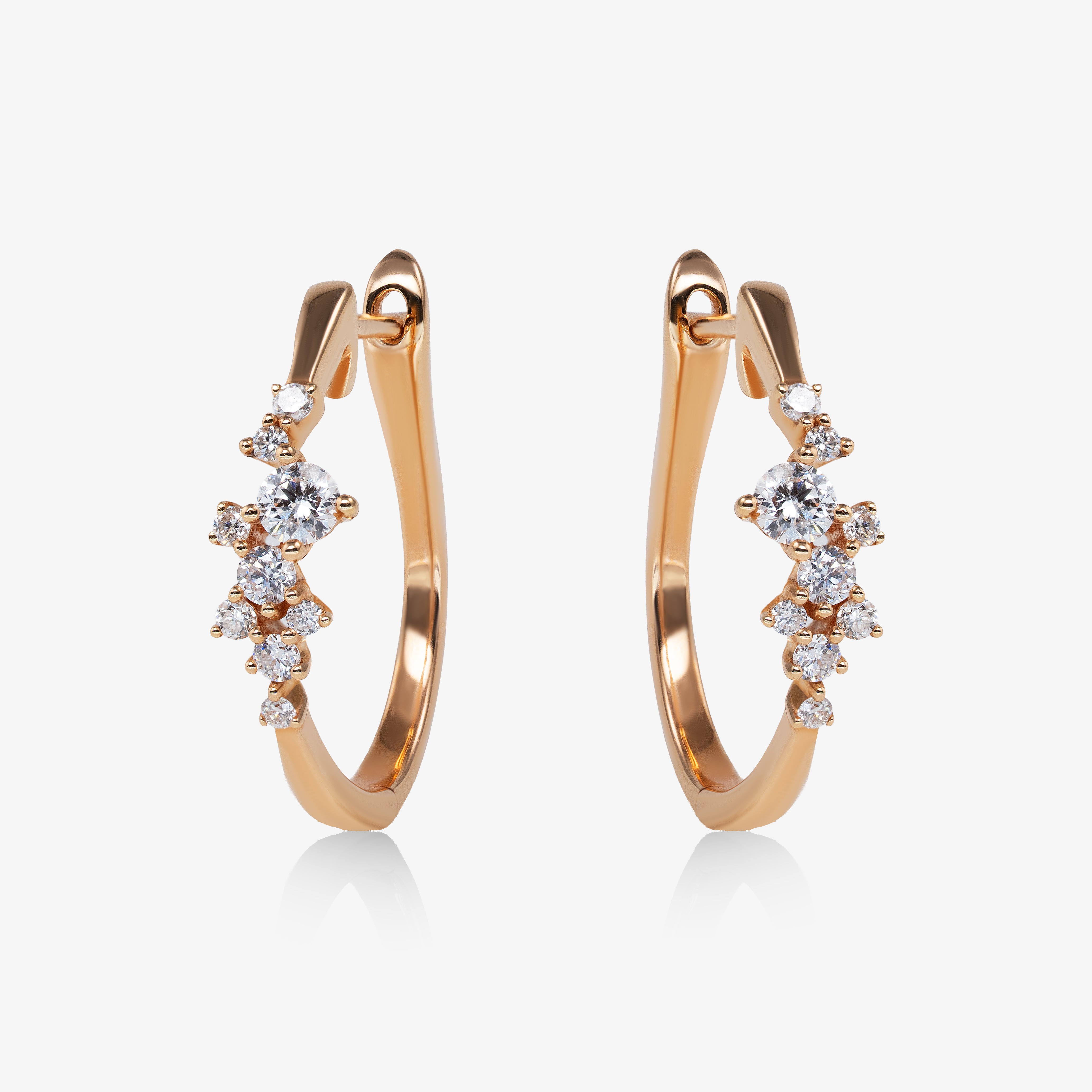 Cercei aur 18k cu diamante 0.53ct