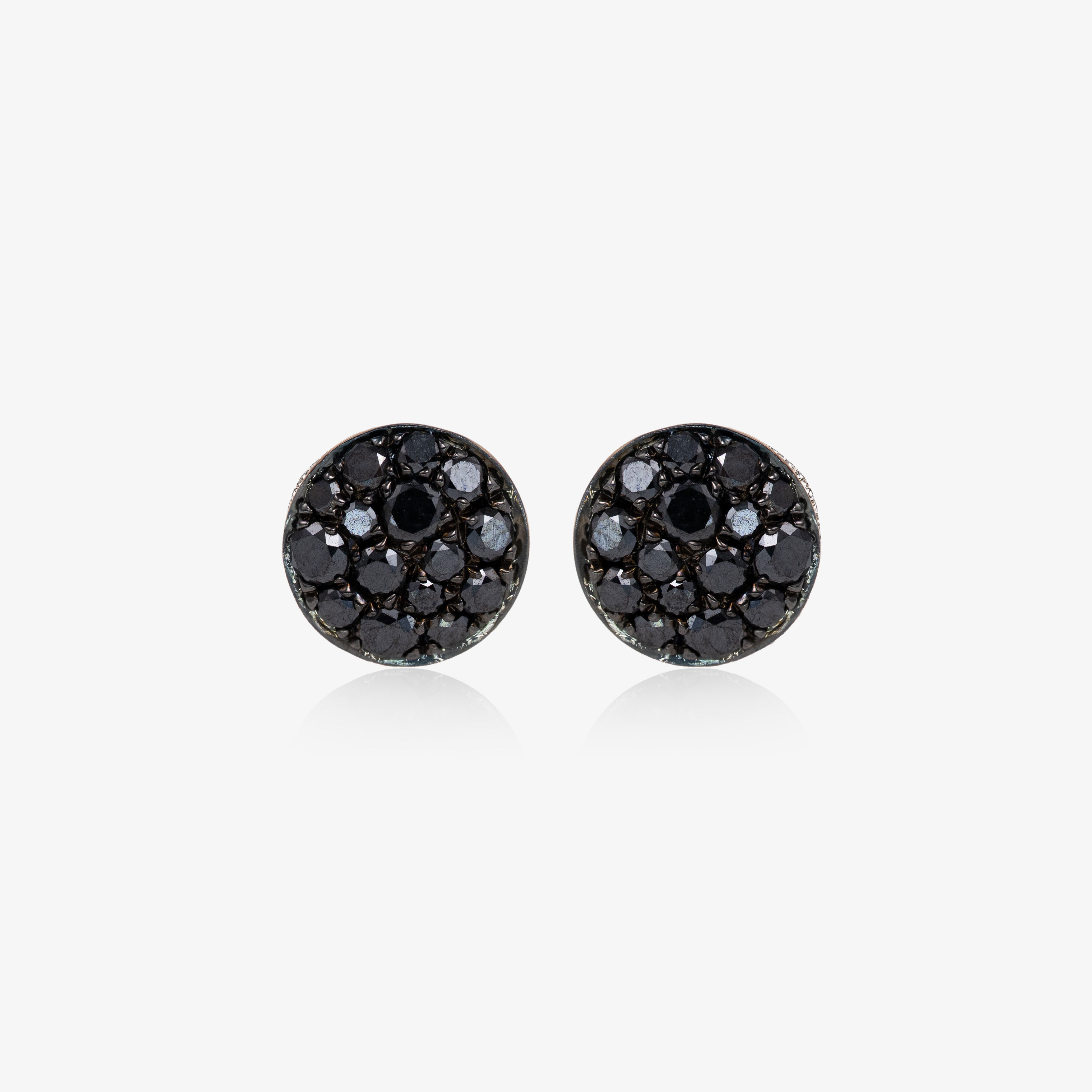 Cercei aur roz 18k cu diamante negre 0.46 ct