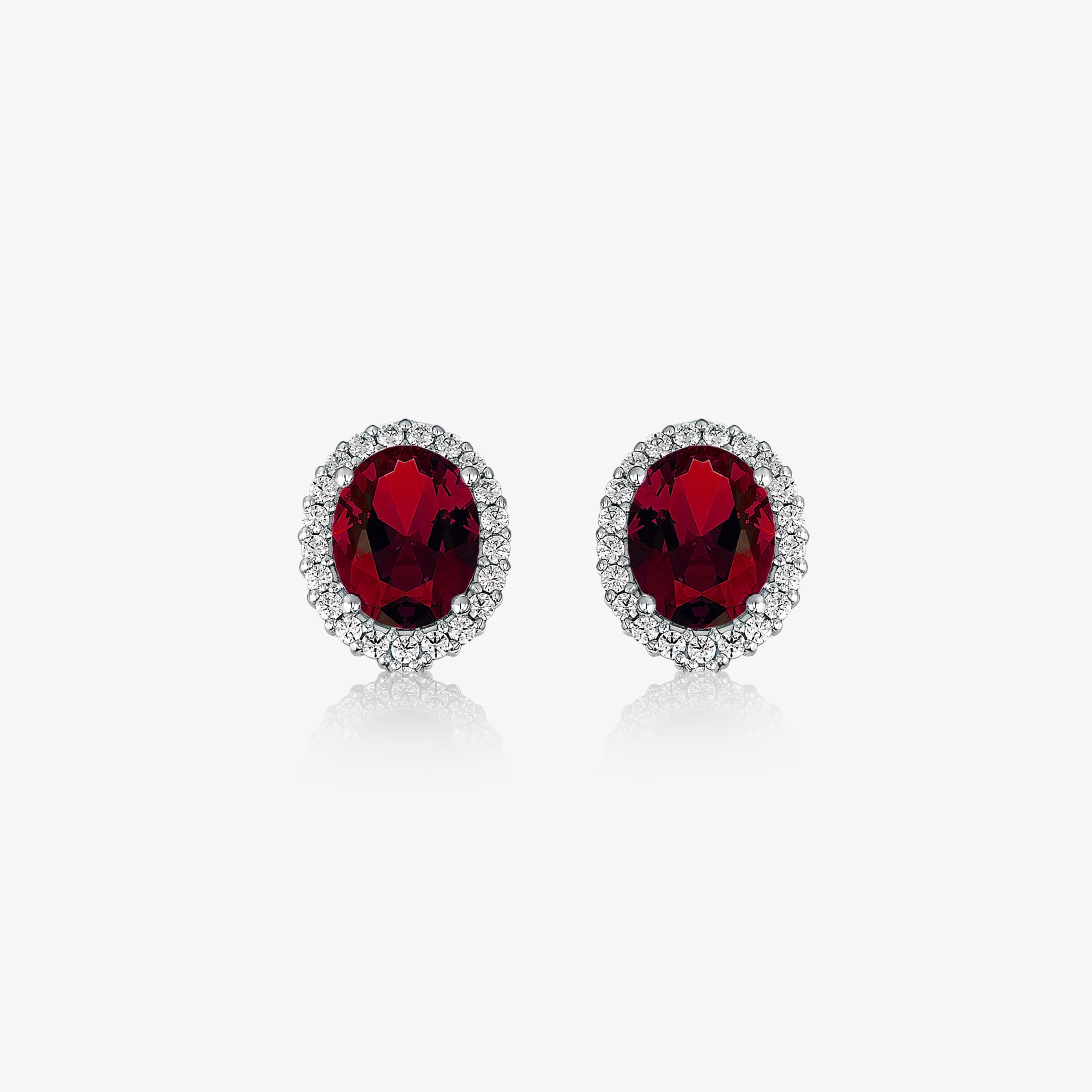 Earrings with rubies and diamonds