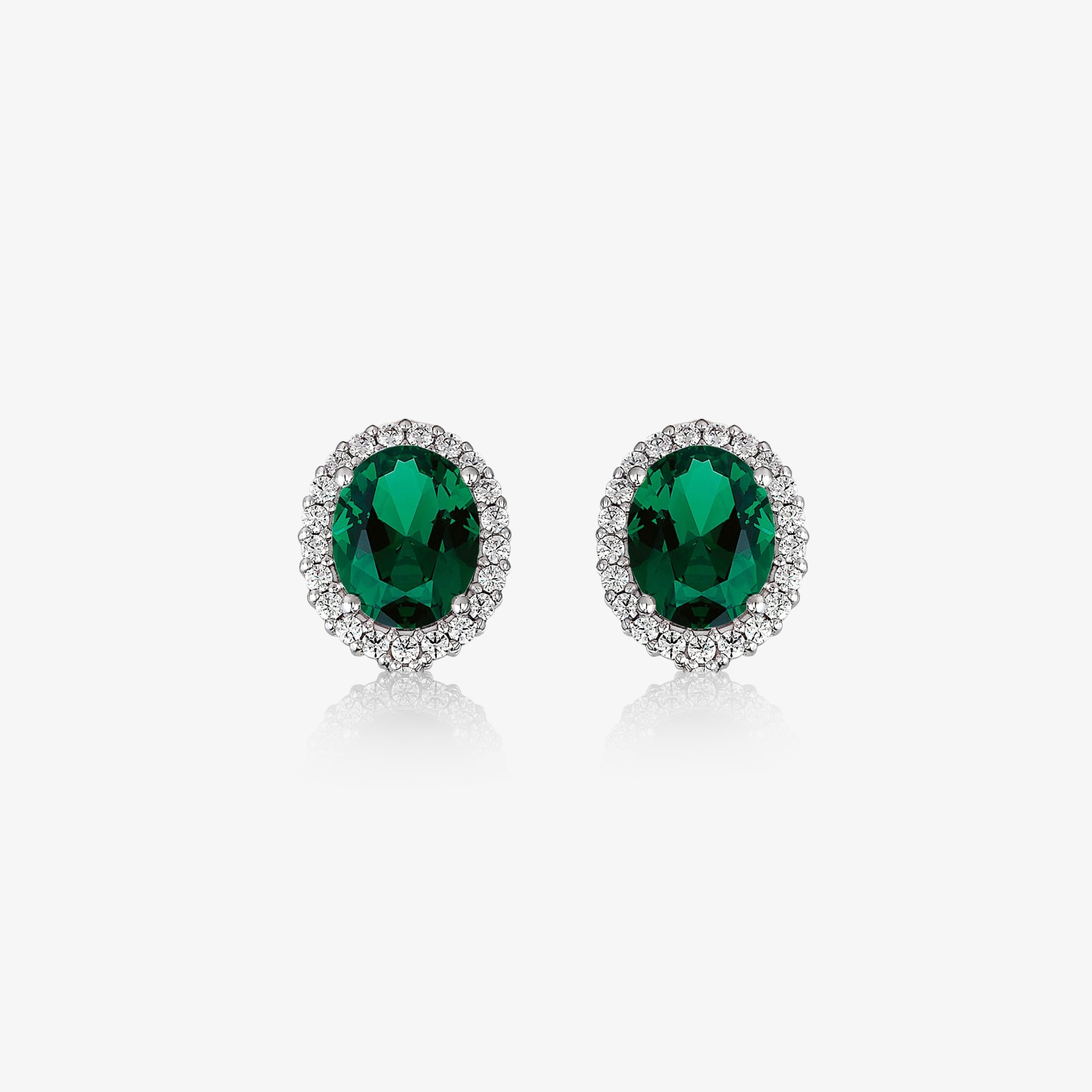 Earrings with Emeralds and Diamonds