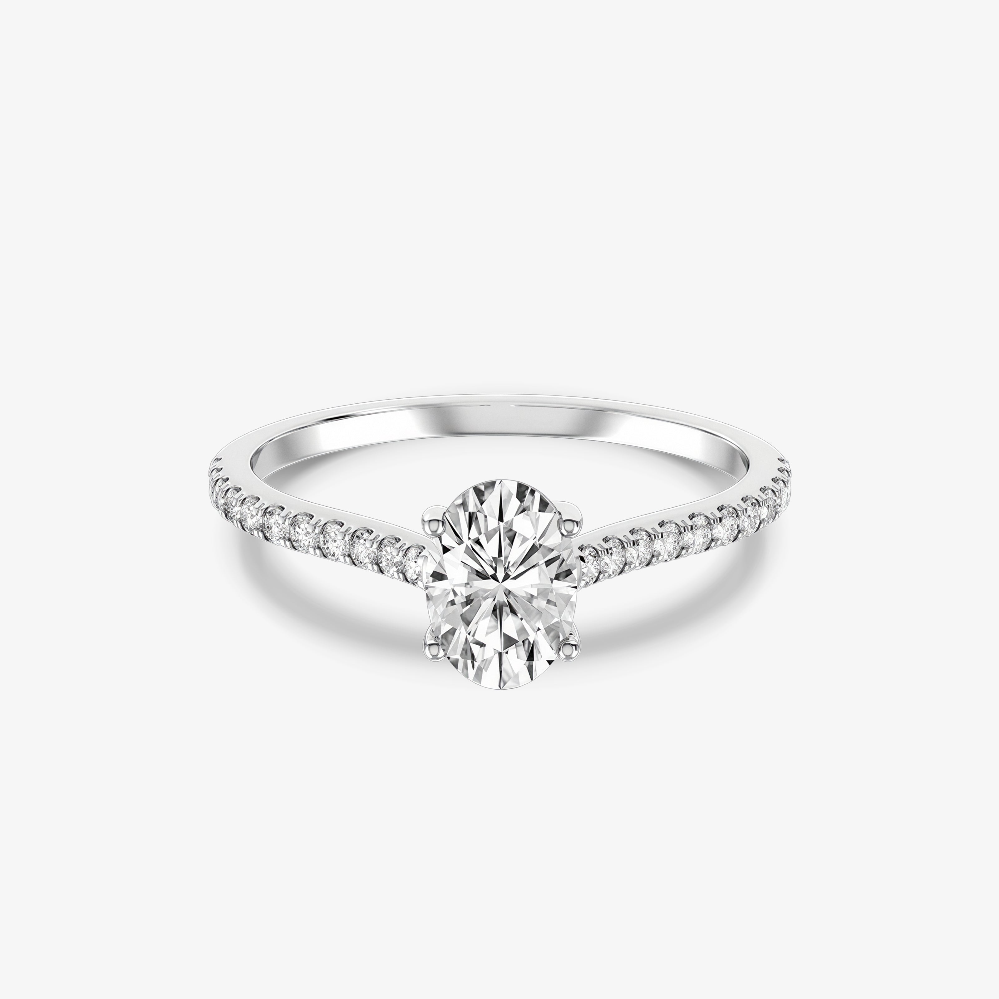 Platinum Engagement Ring with 0.71 ct Oval Diamond - GIA Certified