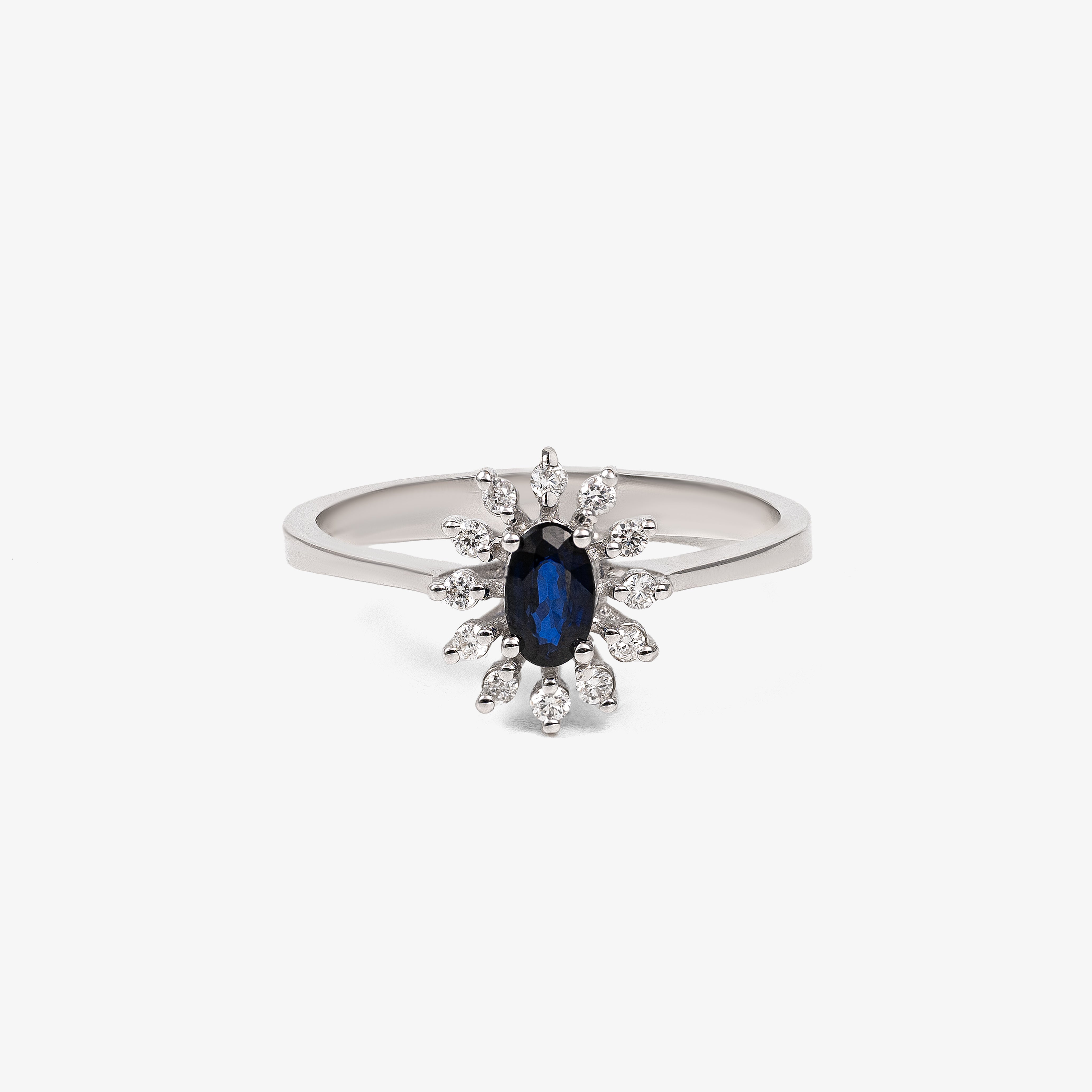 Inel aur 18k cu safir 0.31 ct si diamante 0.11 ct