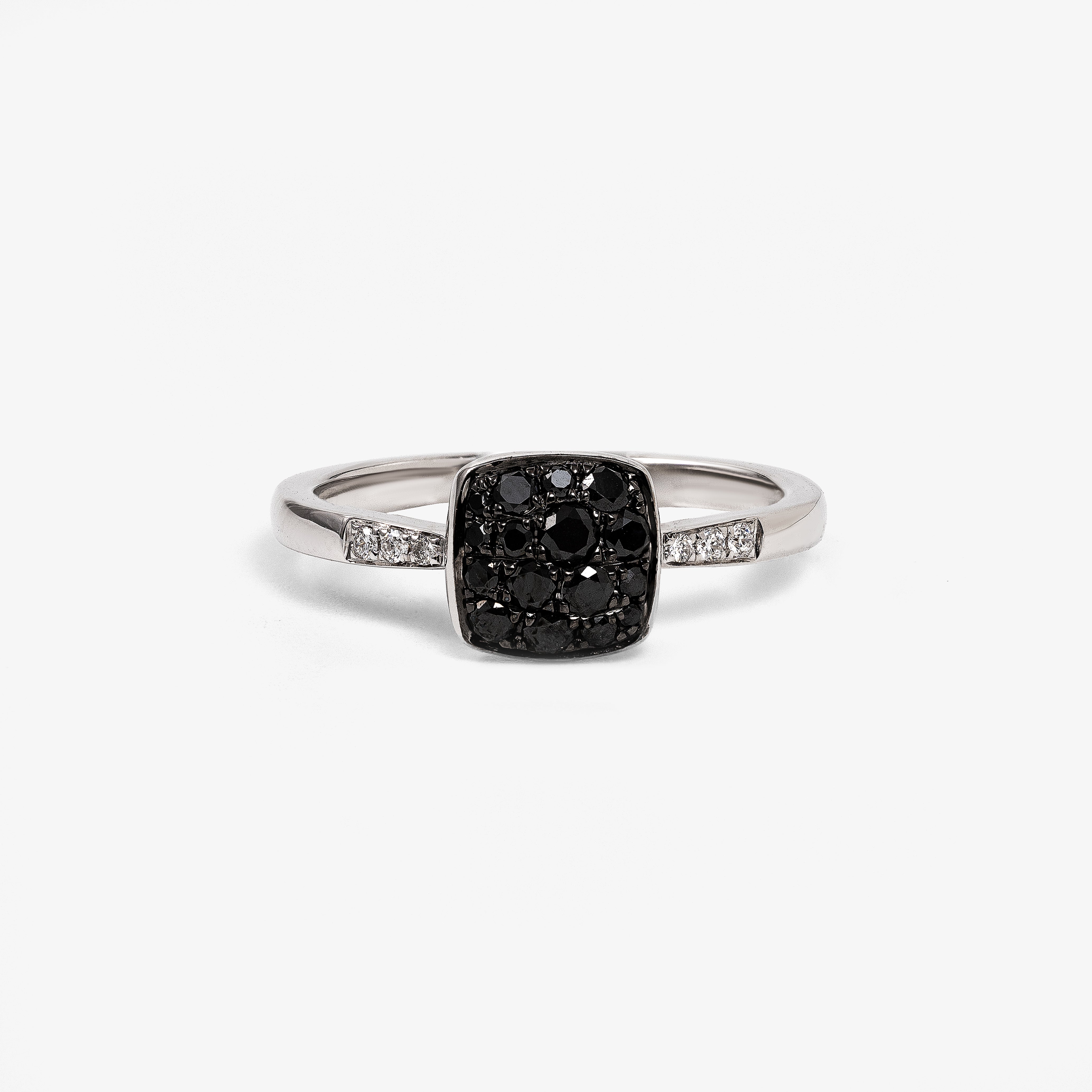 Inel aur 18k cu diamante negre 0.34 ct