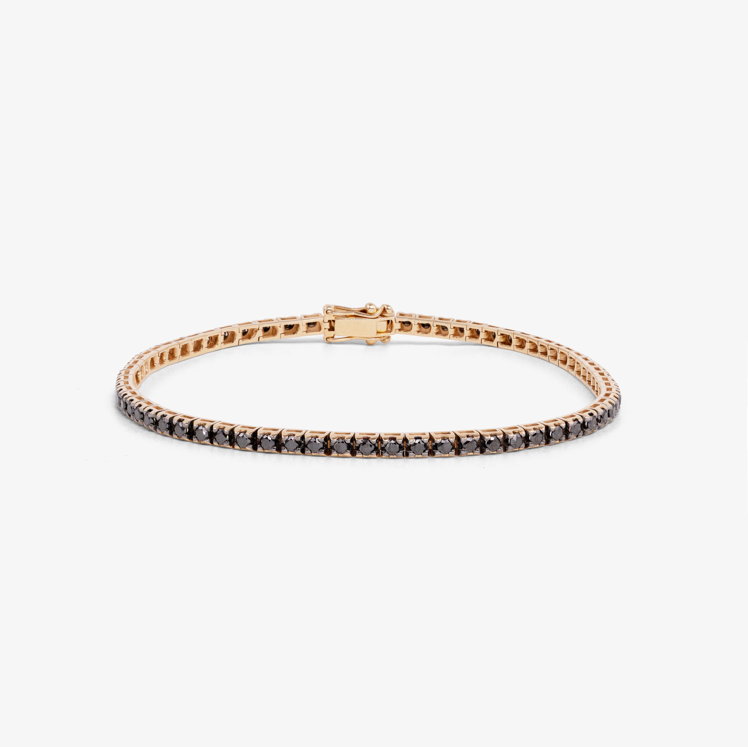 Bratara tennis aur roz 18k cu diamante negre 1.00 ct