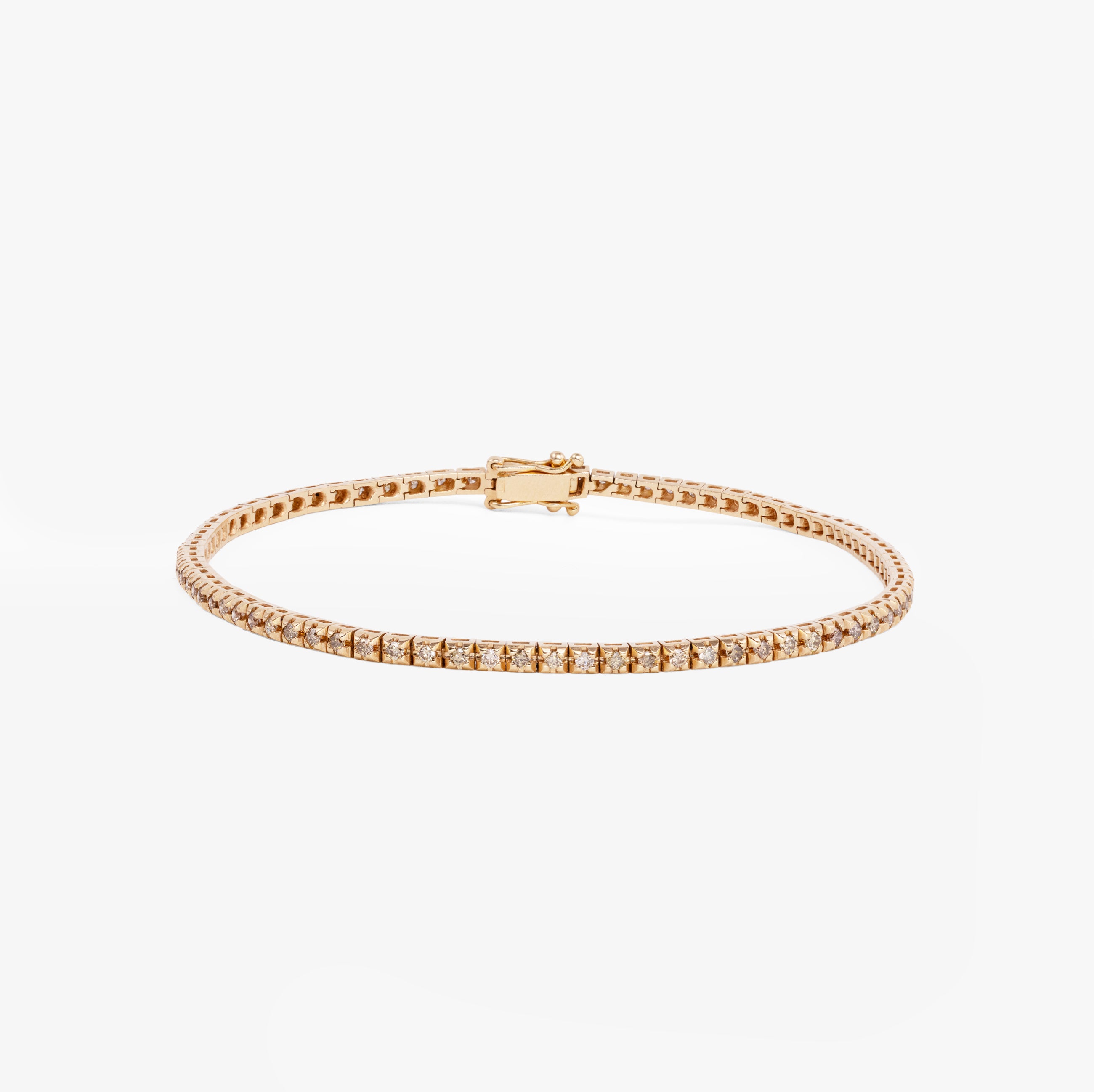 Bratara tennis aur roz 18k cu diamante brown  1.00ct