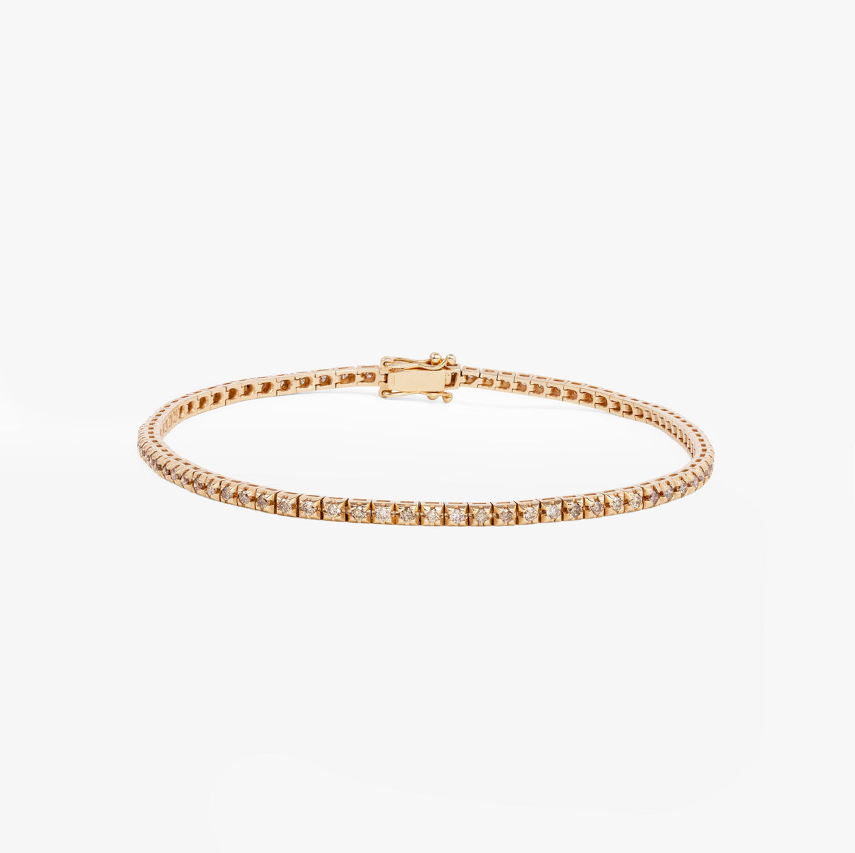 Bratara tennis aur roz 18k cu diamante brown  1.00ct