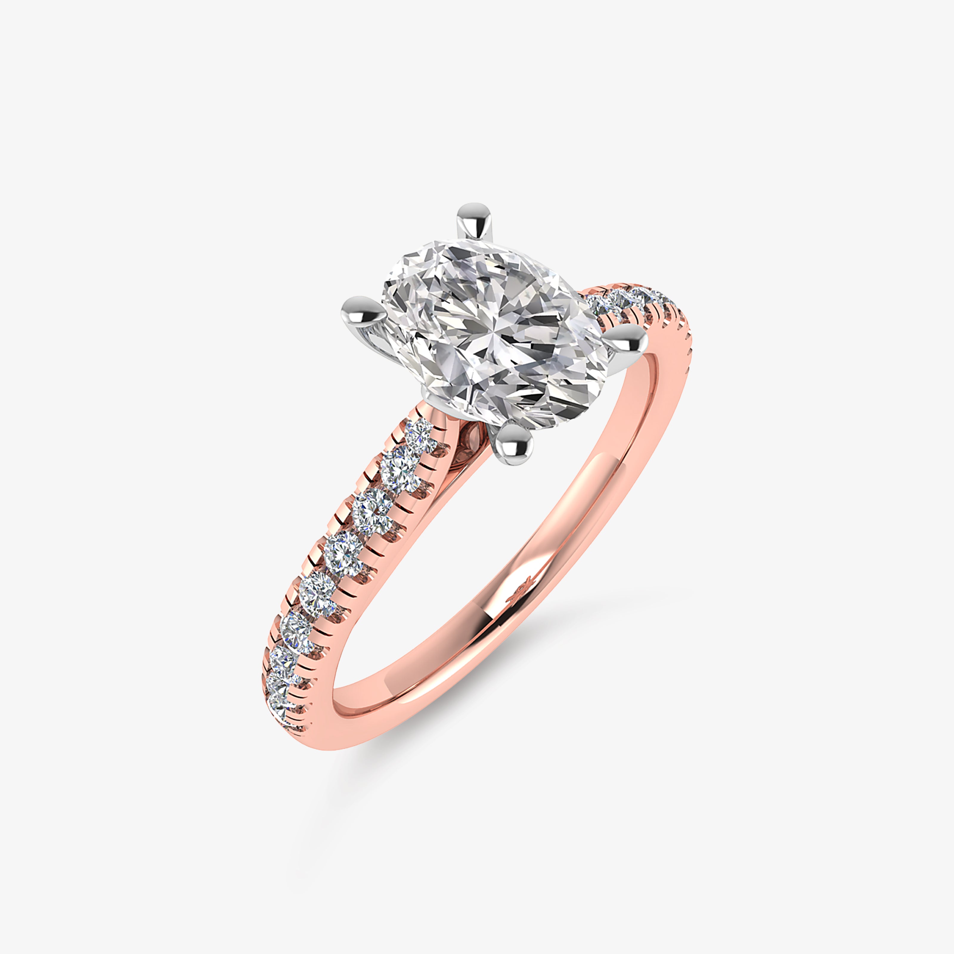 Platinum engagement ring with Central Oval Diamond 0.72 ct - GIA certificate