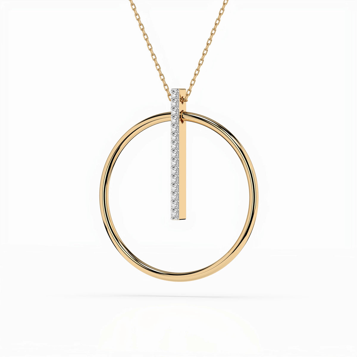 Colier din Aur cu Diamante, Forma Rotund Briliant, 0,09 CT