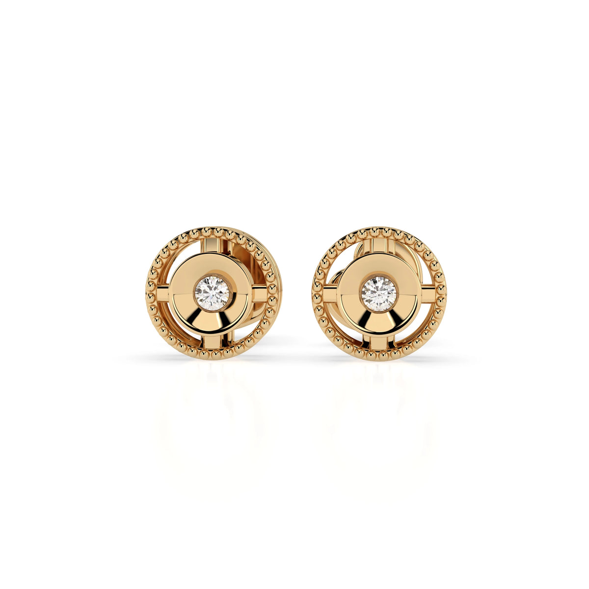 Cercei din Aur cu Diamante, Forma Rotund Briliant, 0,04 CT