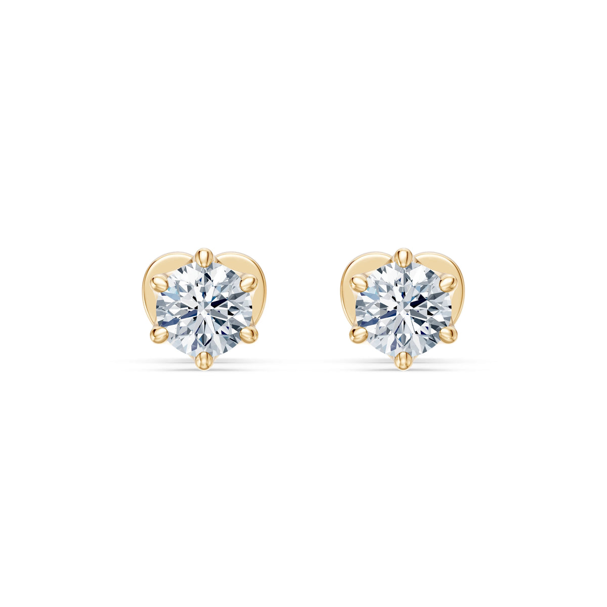 Cercei din Aur cu Diamante, Forma Rotund Briliant, 0,50 CT