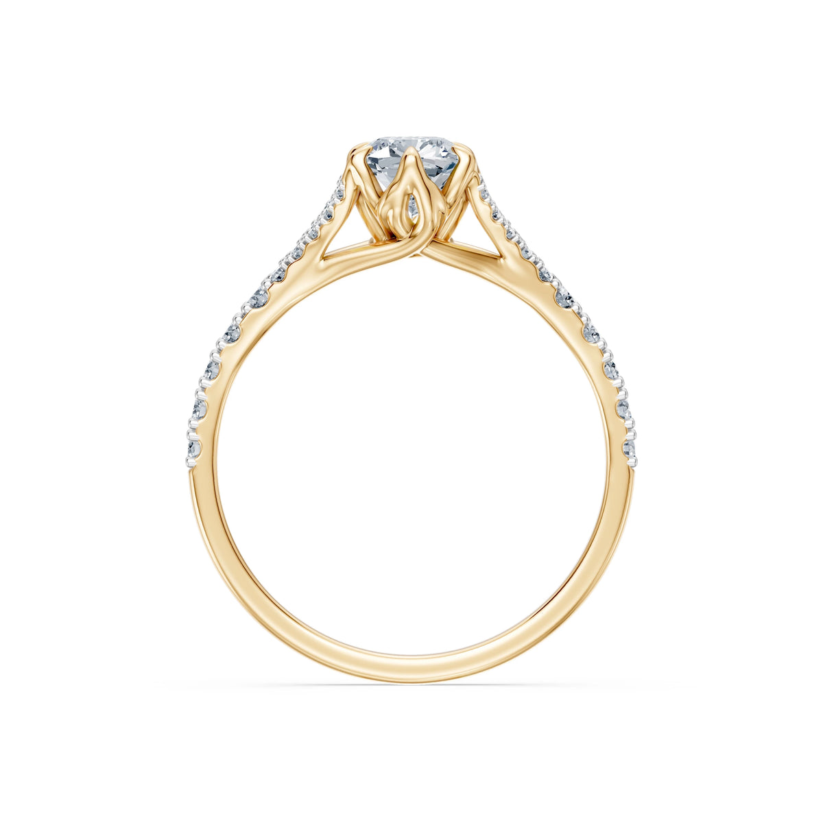 Inel de Logodnă din Aur cu Diamant Central Cushion și Diamante Laterale 1,29 CT