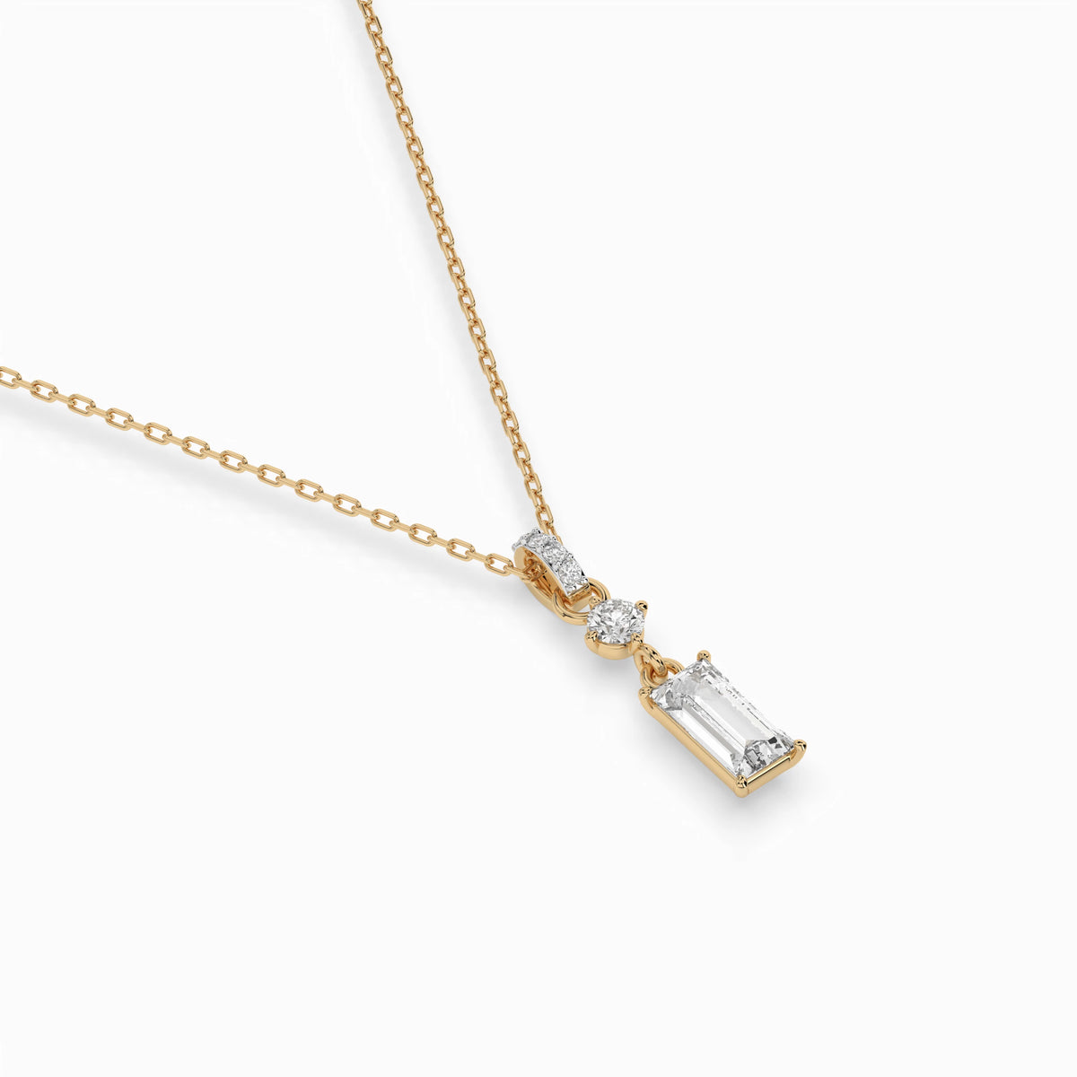 Colier din Aur cu Diamante, Forma Baguette, 0,36 CT
