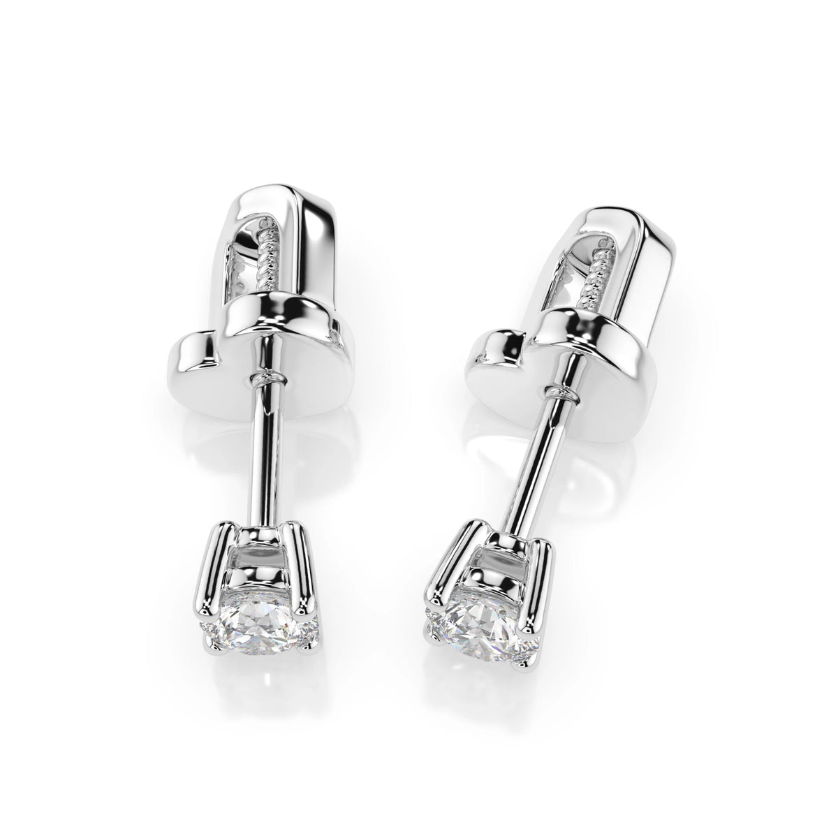 Cercei din Aur cu Diamante, Forma Rotund Briliant, 0,30 CT