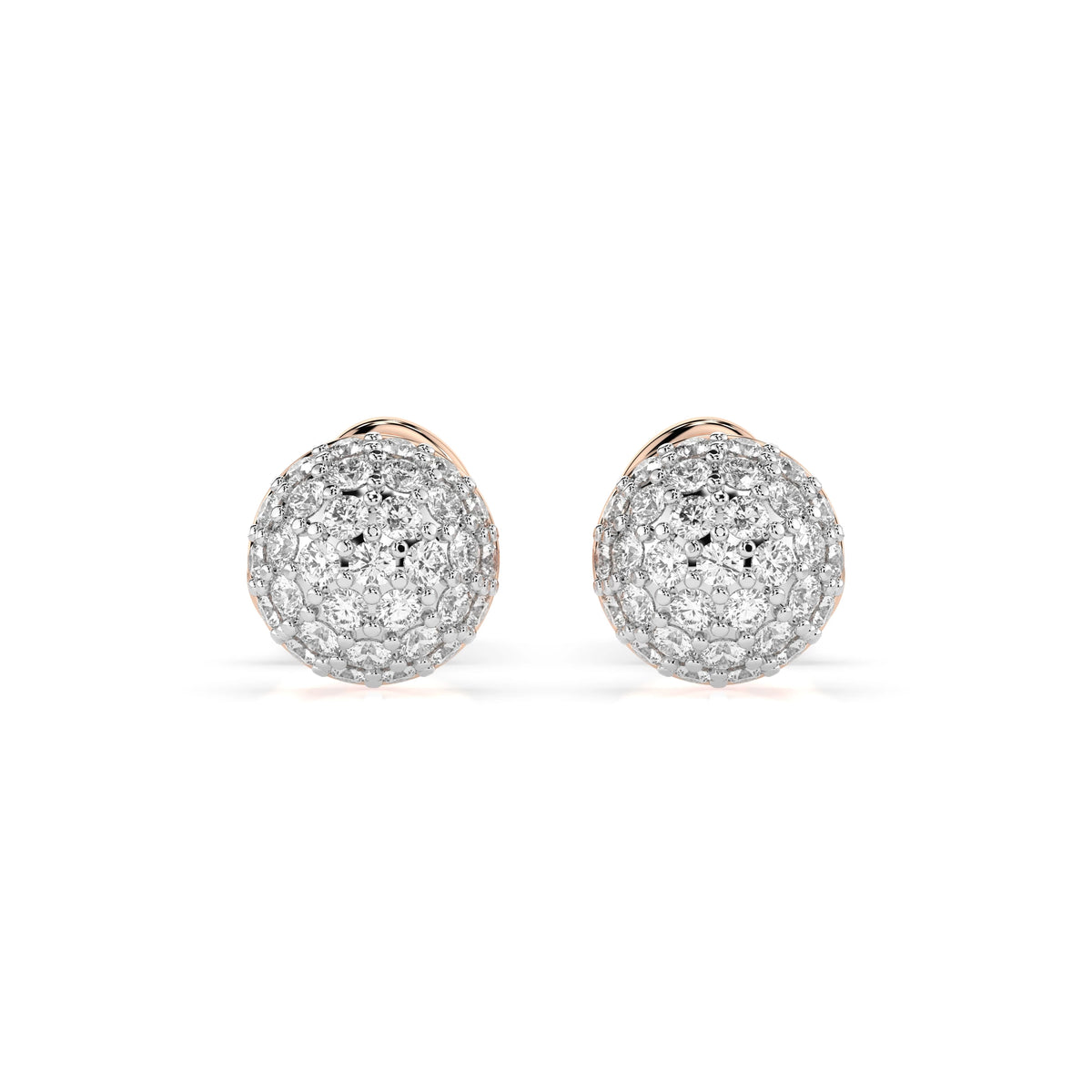 Cercei din Aur cu Diamante, Forma Rotund Briliant, 0,32 CT
