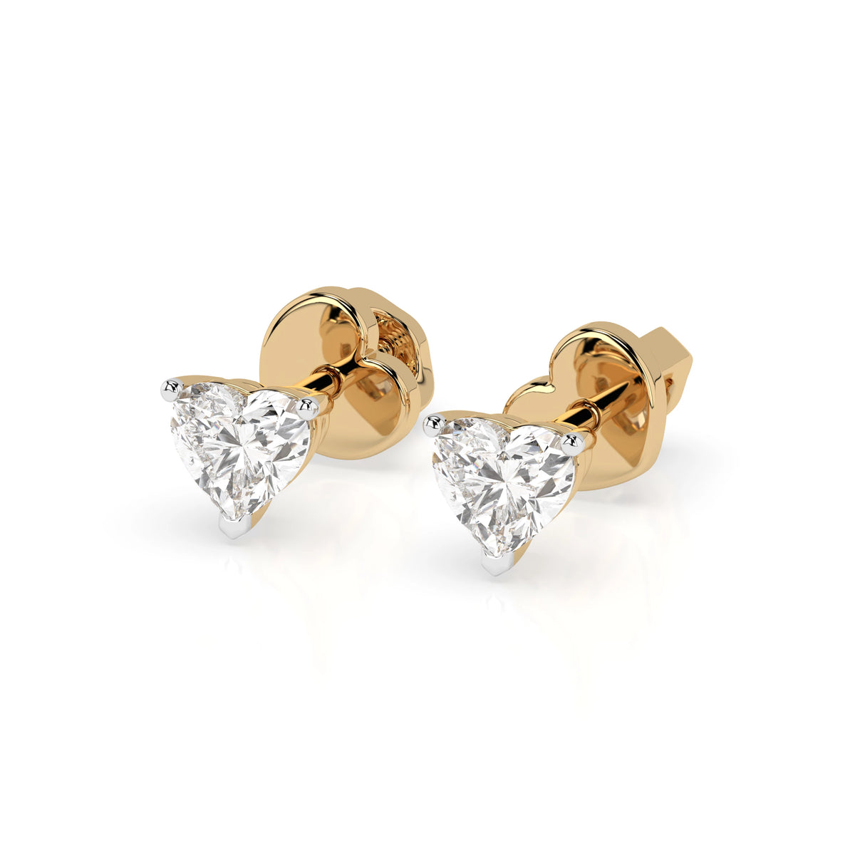 Cercei din Aur cu Diamante, Forma Inimă, 0,60 CT