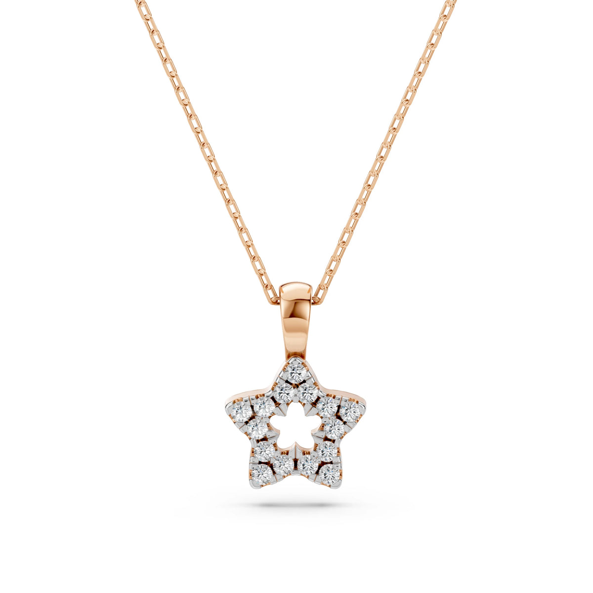 Colier din Aur cu Diamante, Forma Rotund Briliant, 0,08 CT