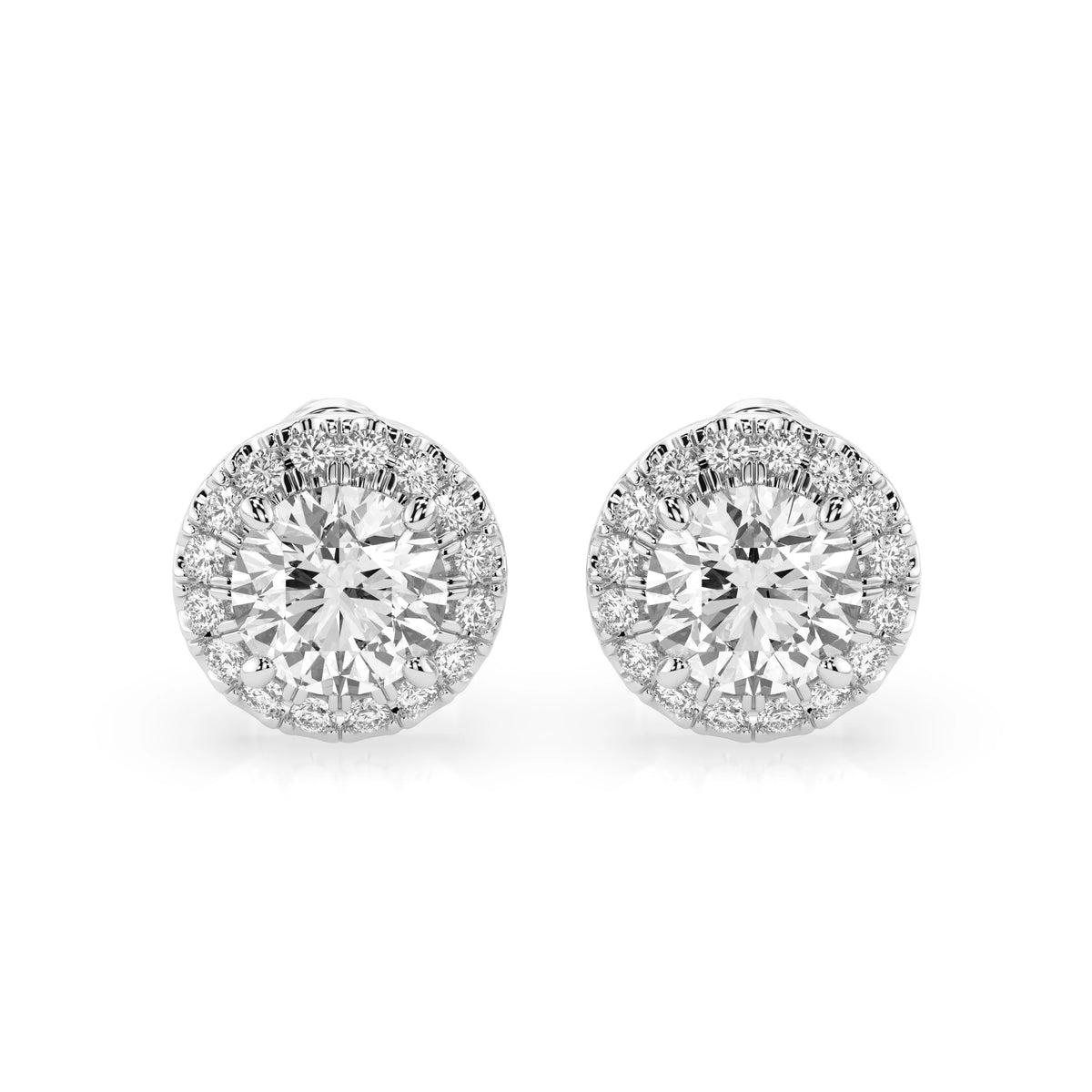 Cercei din Aur cu Diamante, Forma Rotund Briliant, 1,19 CT