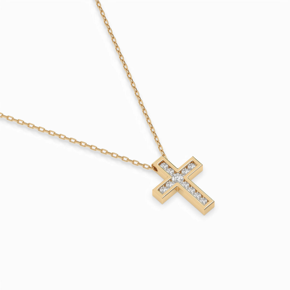 Colier din Aur cu Diamante, Forma Rotund Briliant, 0,11 CT
