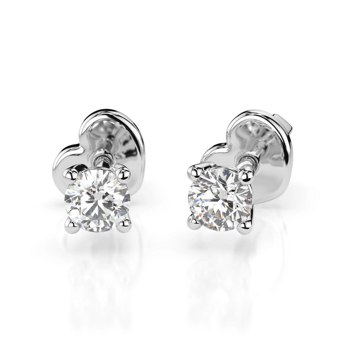 Cercei din Aur cu Diamante, Forma Rotund Briliant, 0,30 CT