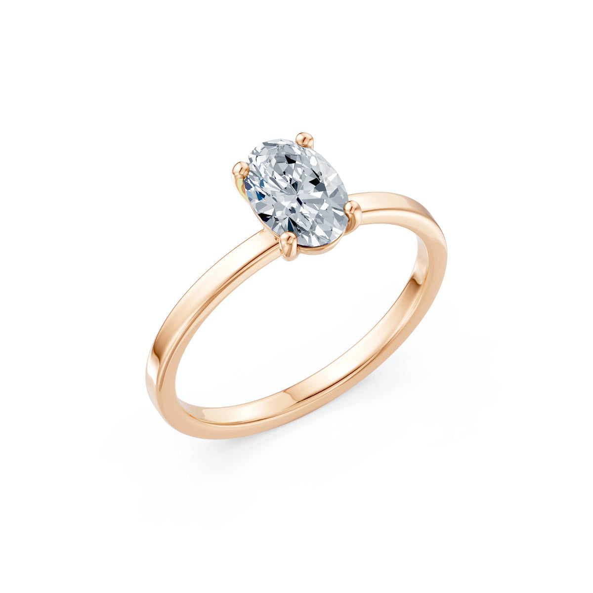 Inel de Logodnă Solitaire din Aur, Diamant Oval 1,00 CT