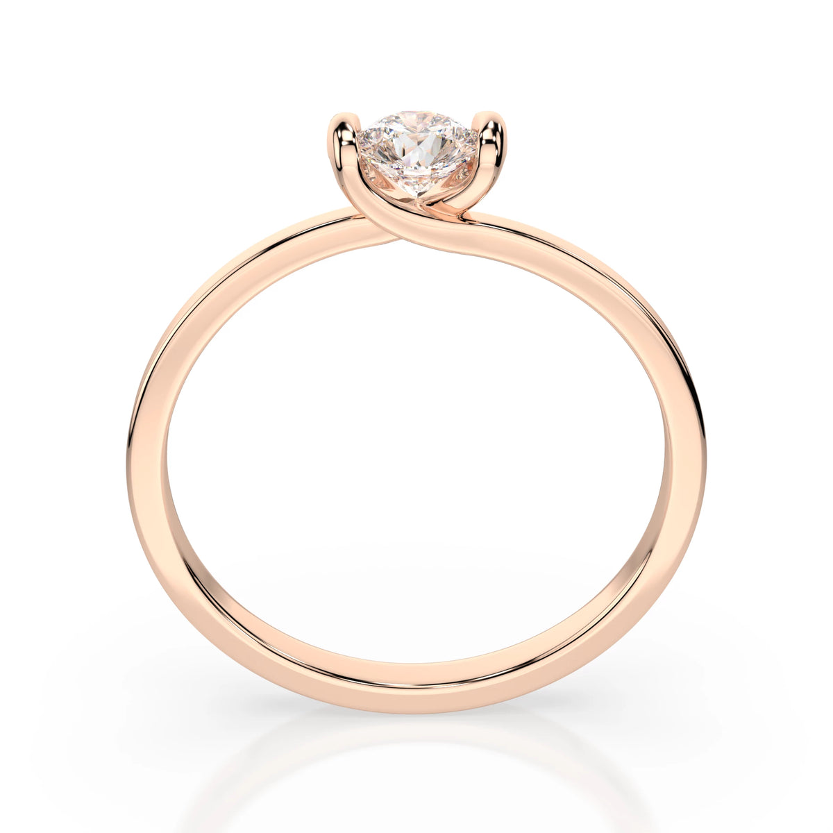 Inel de Logodnă Solitaire din Aur, Diamant Rotund Briliant 0,06 CT