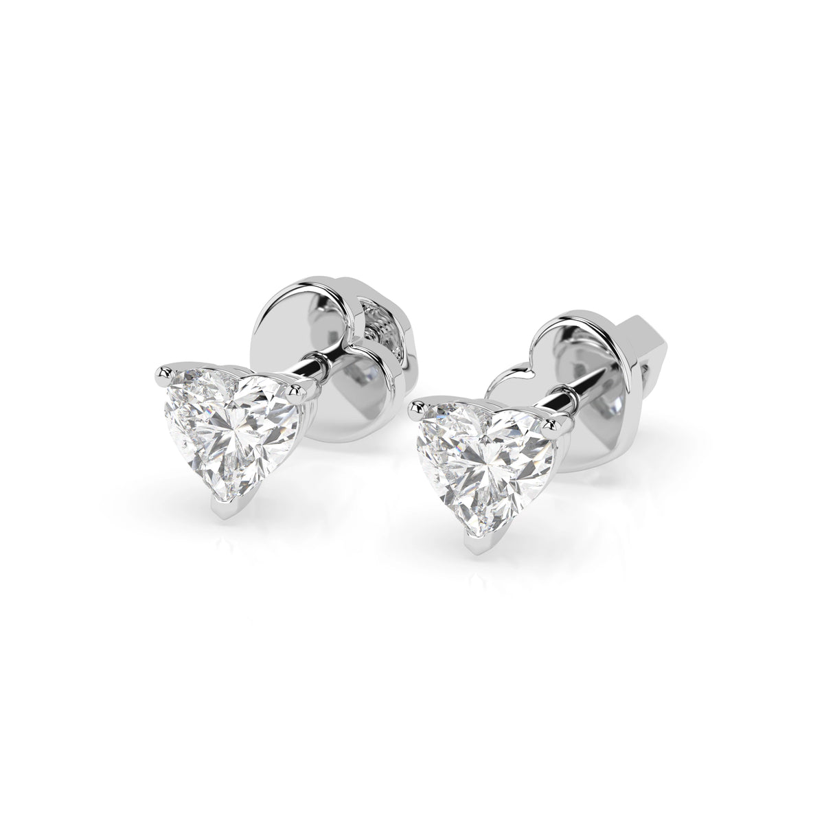 Cercei din Aur cu Diamante, Forma Inimă, 0,60 CT