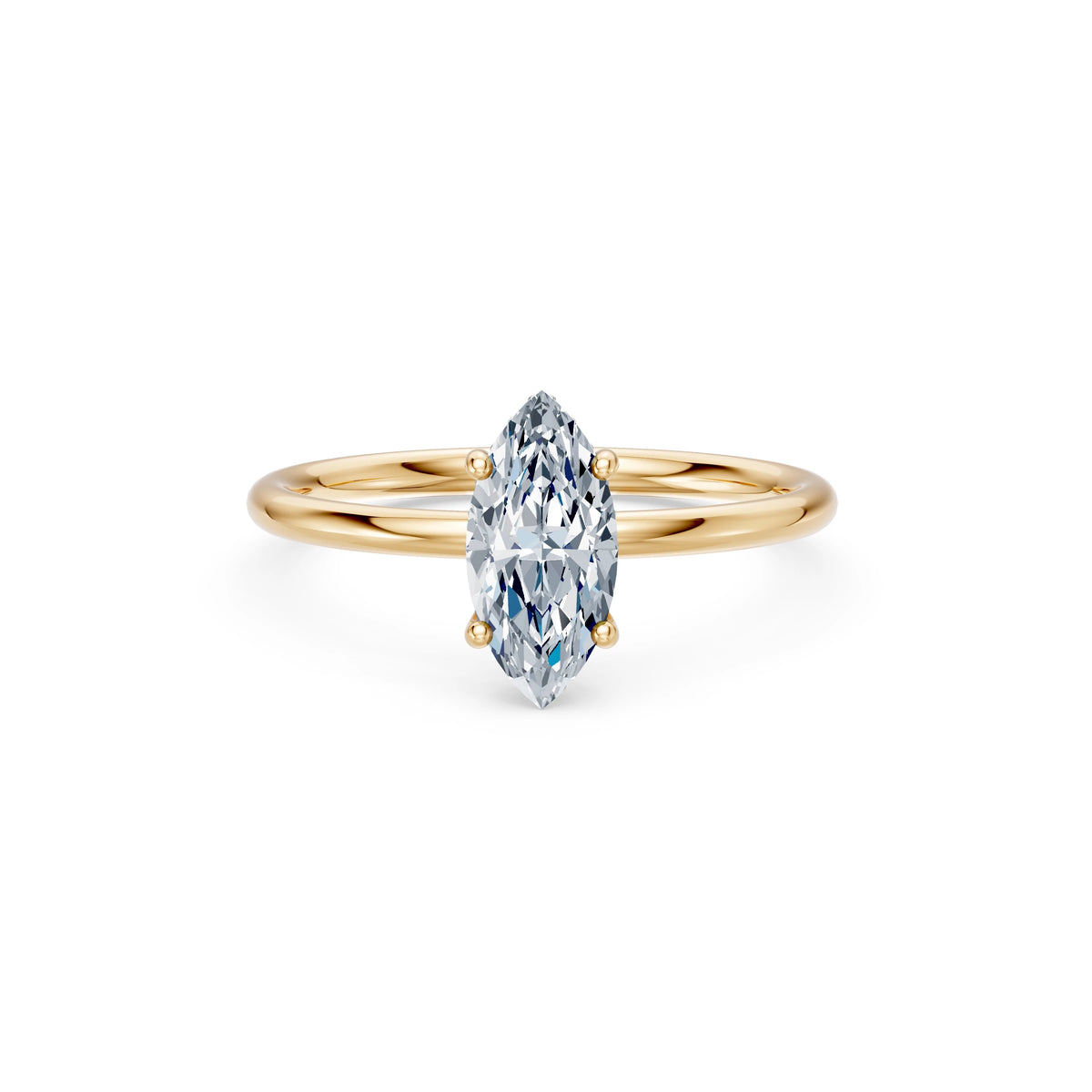 Inel de Logodnă Solitaire din Aur, Diamant Marquise 1,00 CT