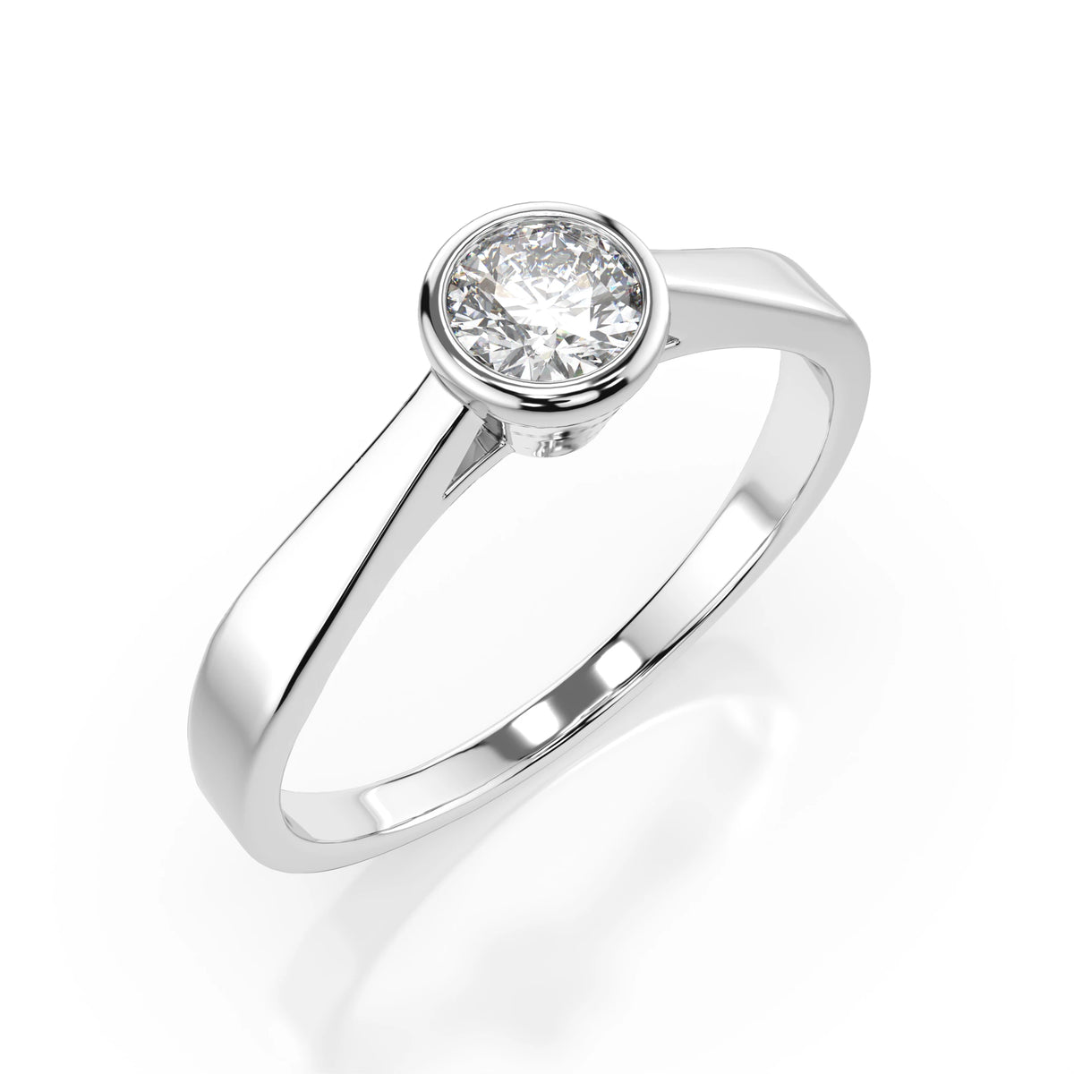 Inel de Logodnă Solitaire din Aur, Diamant Rotund Briliant 0,20 CT