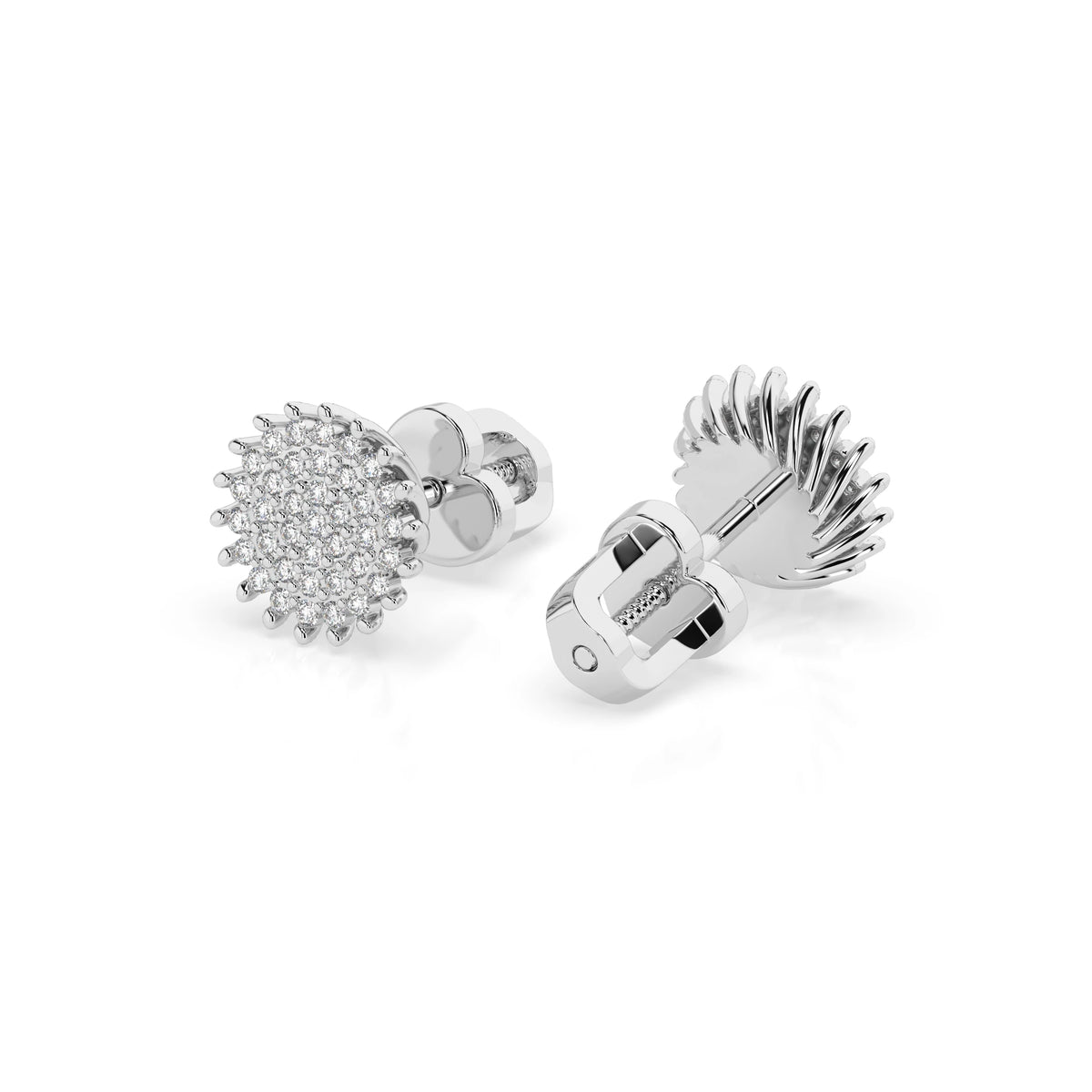 Cercei din Aur cu Diamante, Forma Rotund Briliant, 0,30 CT