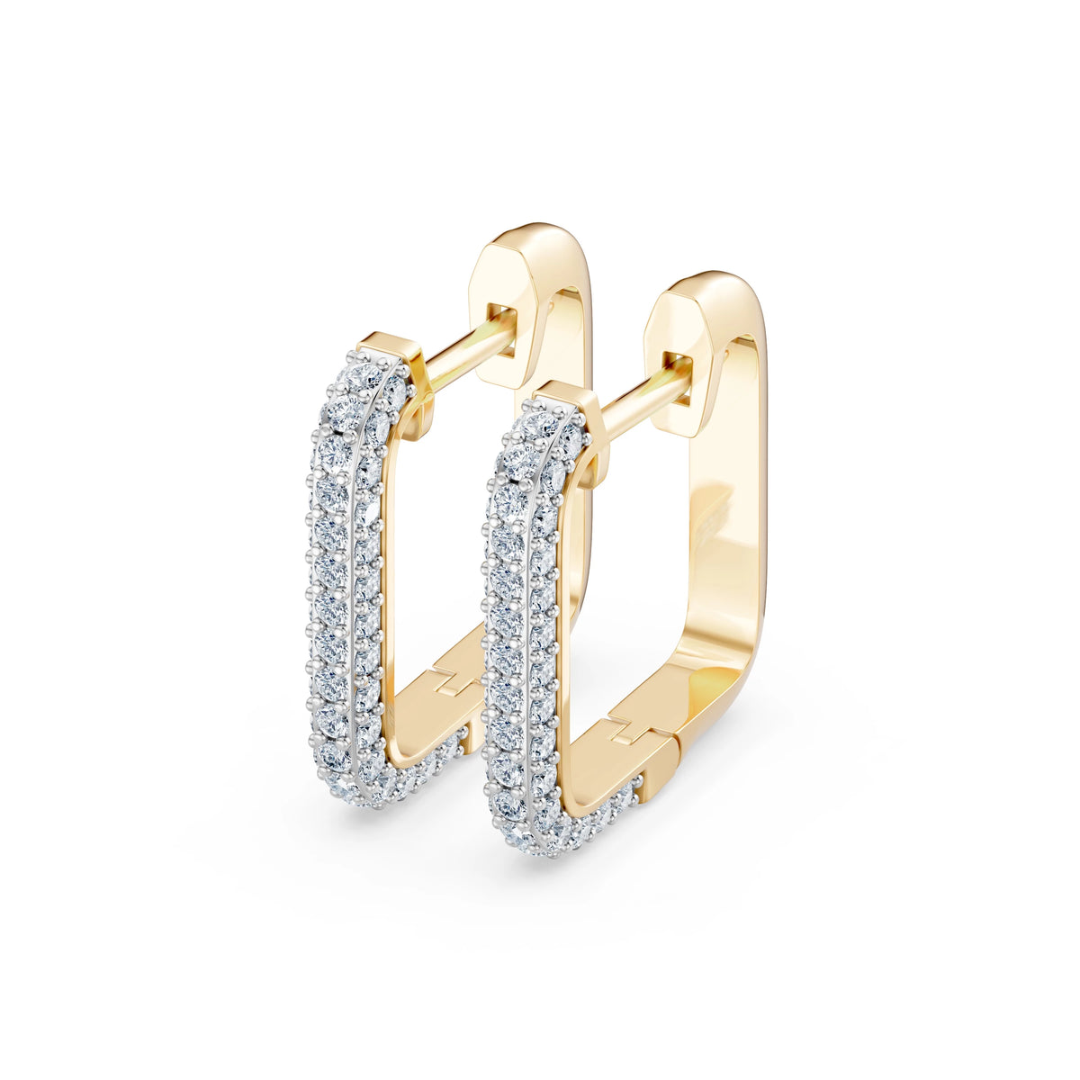 Cercei din Aur cu Diamante, Forma Rotund Briliant, 0,49 CT