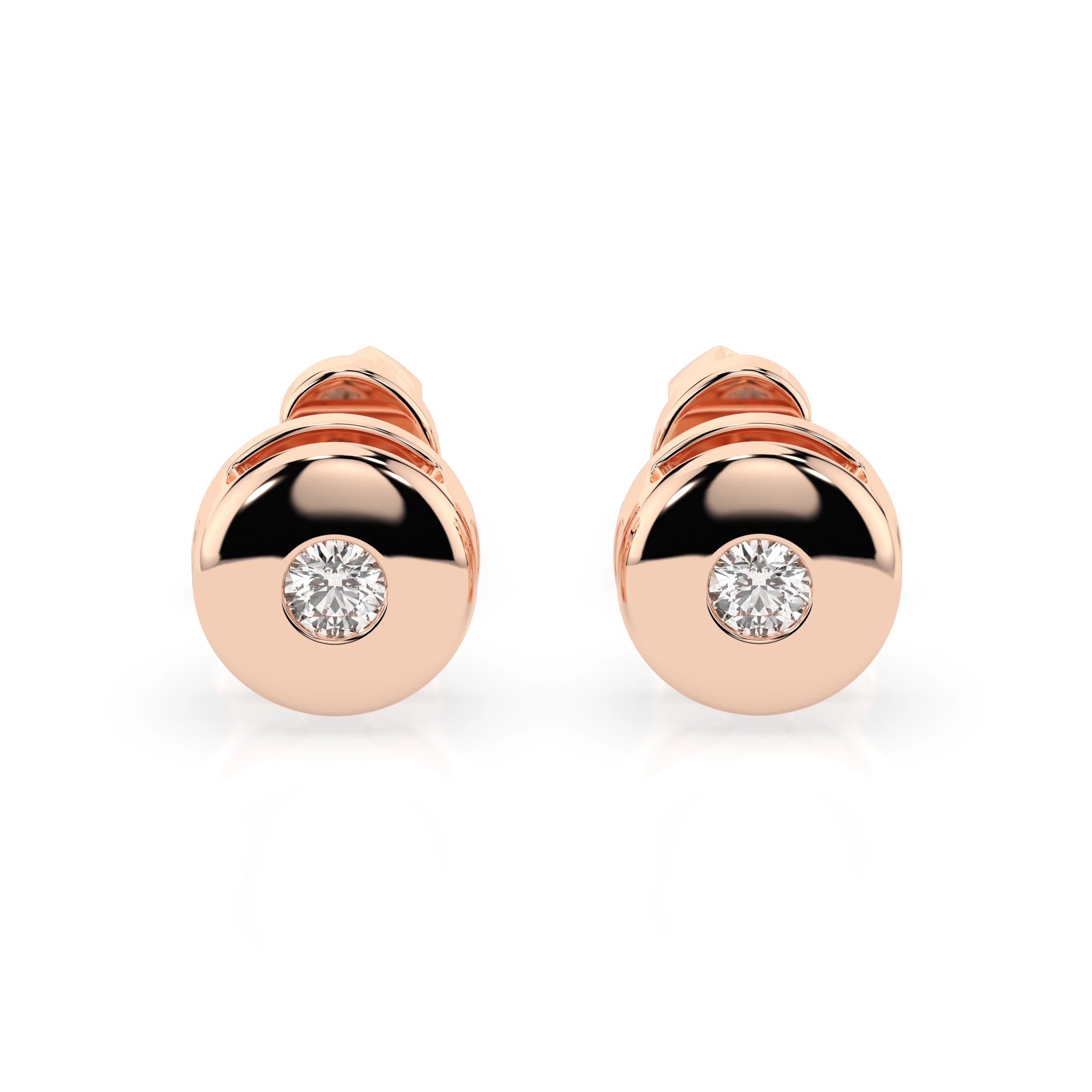 Cercei din Aur cu Diamante Rotunde Briliant 0.08 CT