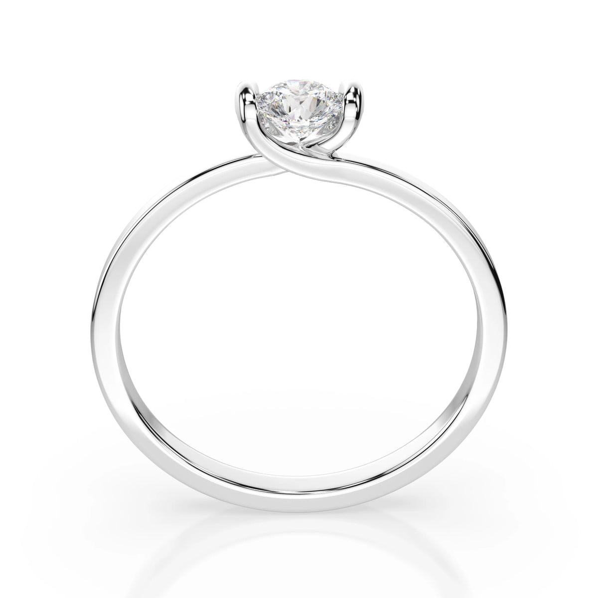 Inel de Logodnă Solitaire din Aur, Diamant Rotund Briliant 0,06 CT