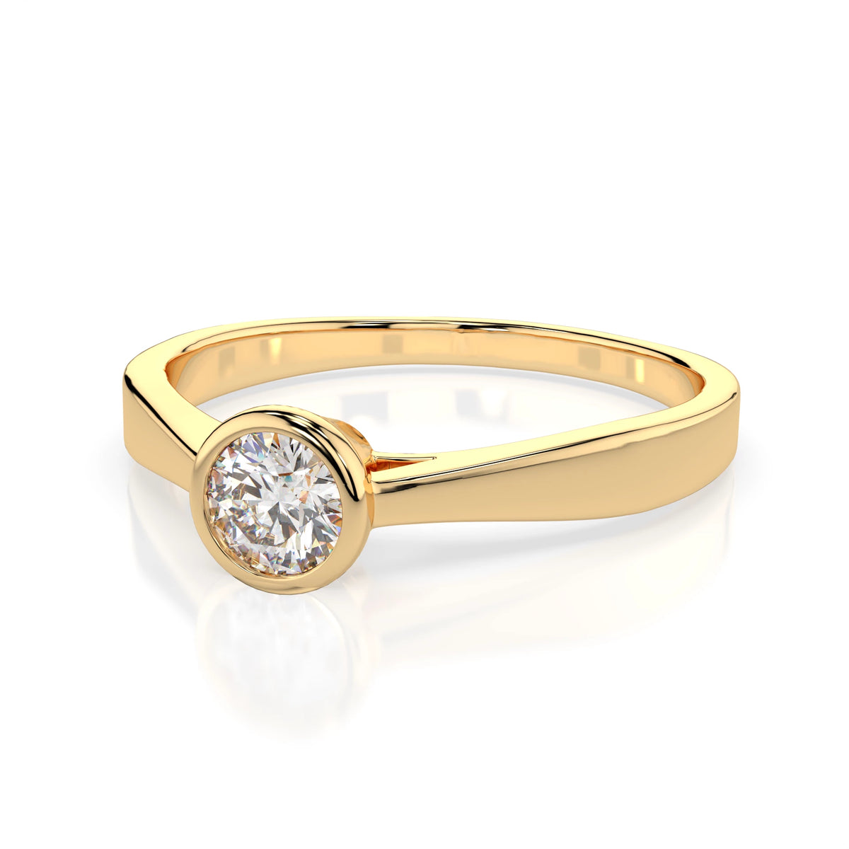 Inel de Logodnă Solitaire din Aur, Diamant Rotund Briliant 0,20 CT