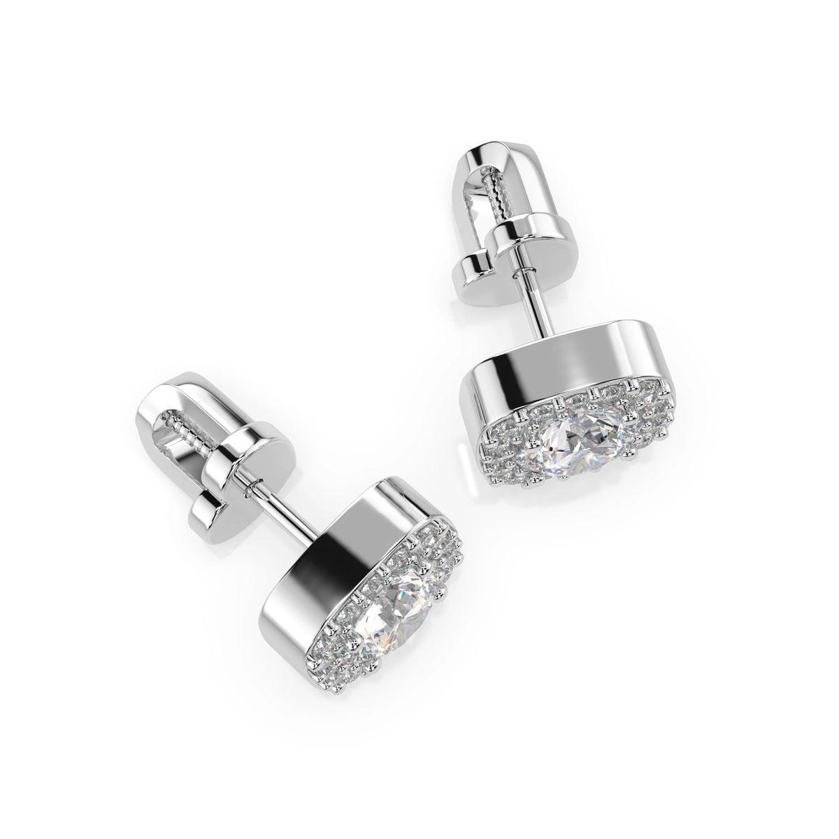 Cercei din Aur cu Diamante, Forma Rotund Briliant, 1,25 CT
