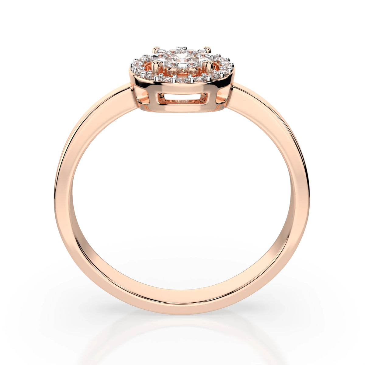 Inel din Aur cu Diamante, Forma Rotund Briliant, 0,14 CT