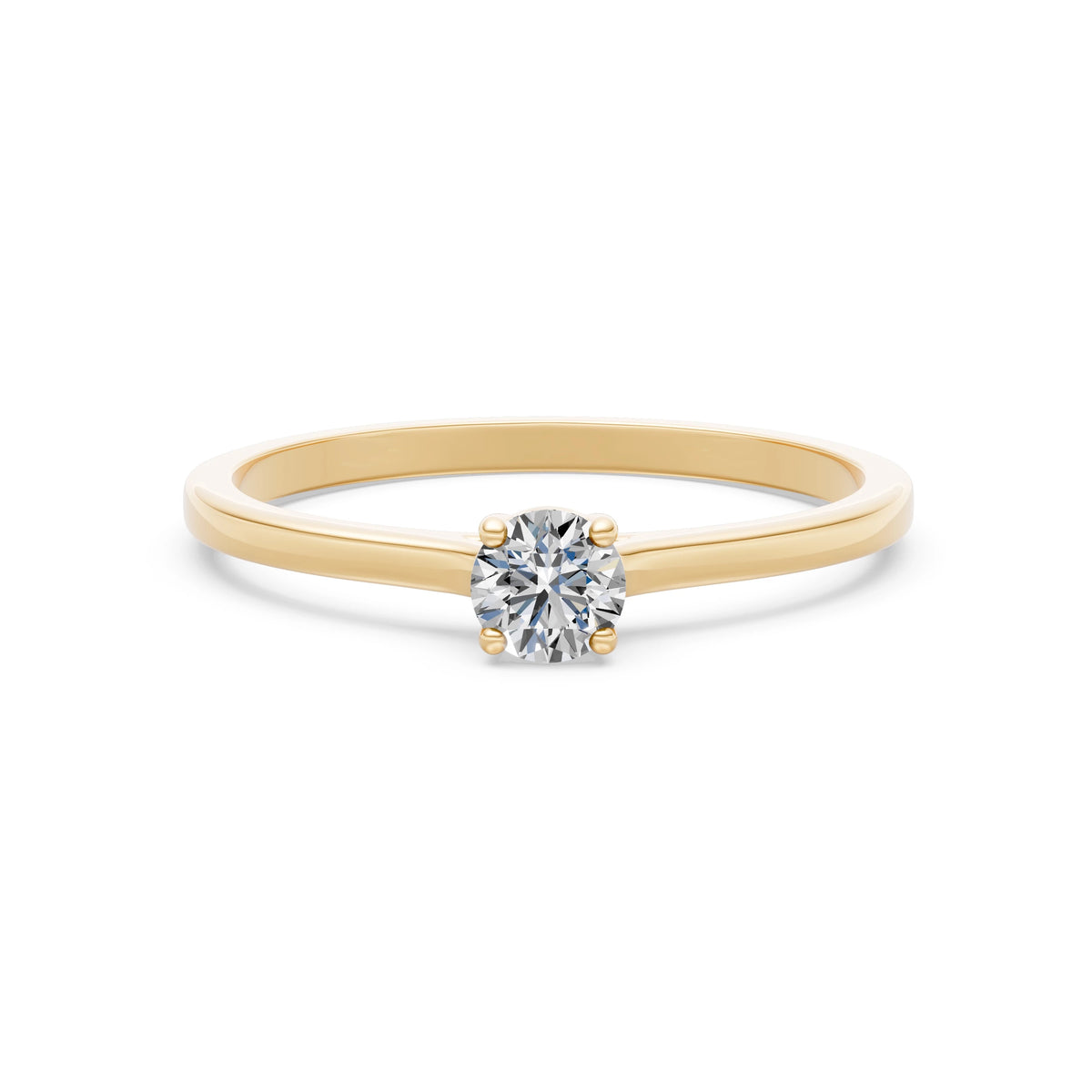 Inel de Logodnă Solitaire din Aur, Diamant Rotund Briliant 0,30 CT