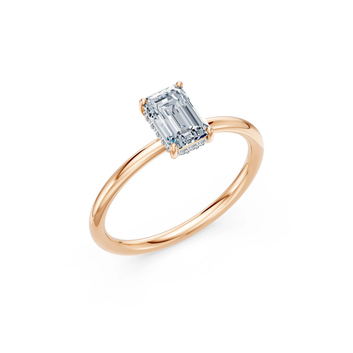 Inel de Logodnă Solitaire din Aur, Diamant Emerald 1,00 CT