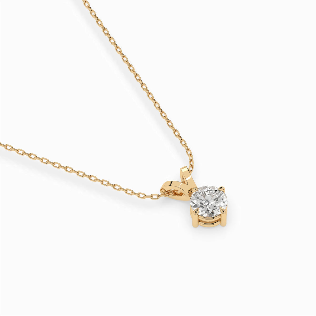 Colier din Aur cu Diamant, Forma Rotund Briliant, 0,50 CT