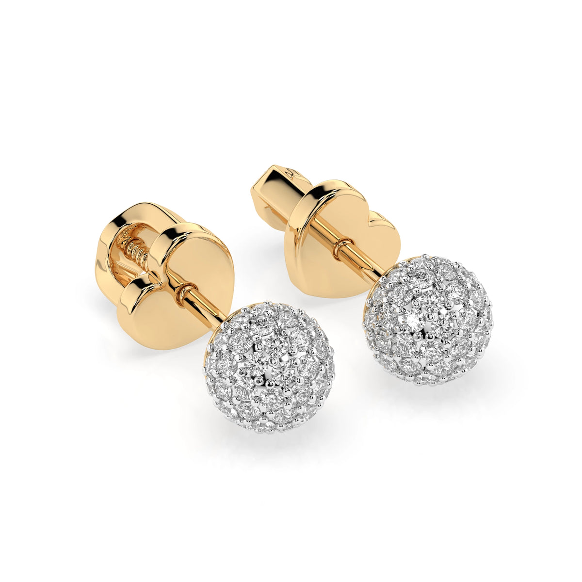 Cercei din Aur cu Diamante, Forma Rotund Briliant, 0,46 CT