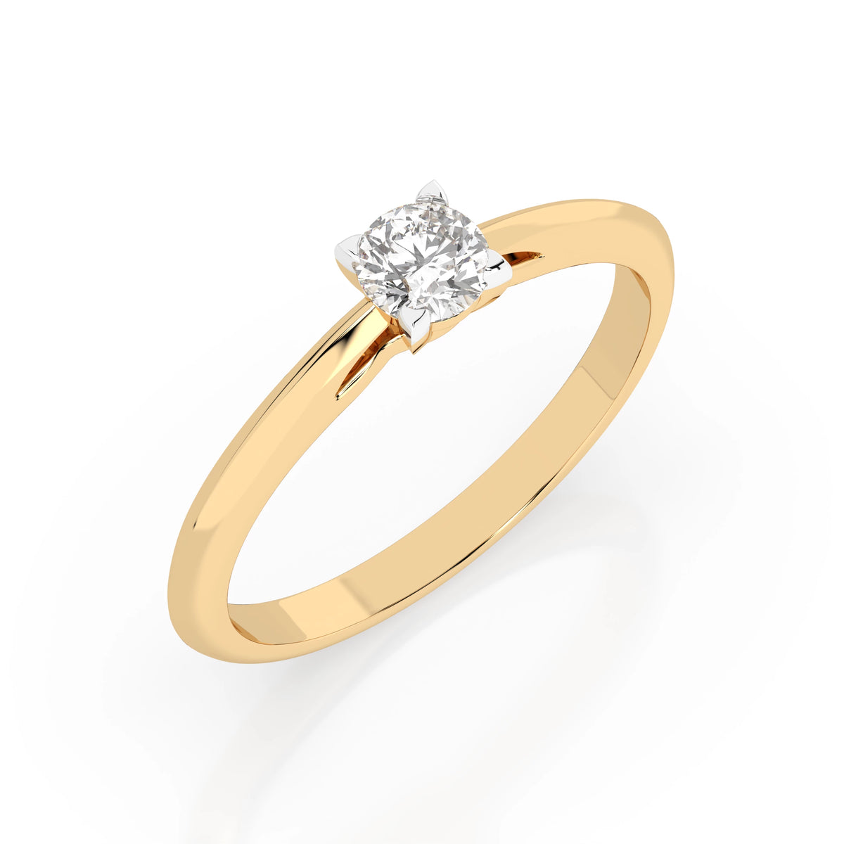 Inel de Logodnă Solitaire din Aur, Diamant Rotund Briliant 0,30 CT