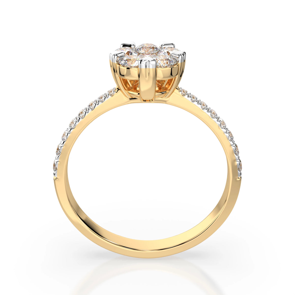 Inel din Aur cu Diamante, Forma Rotund Briliant, 0,79 CT