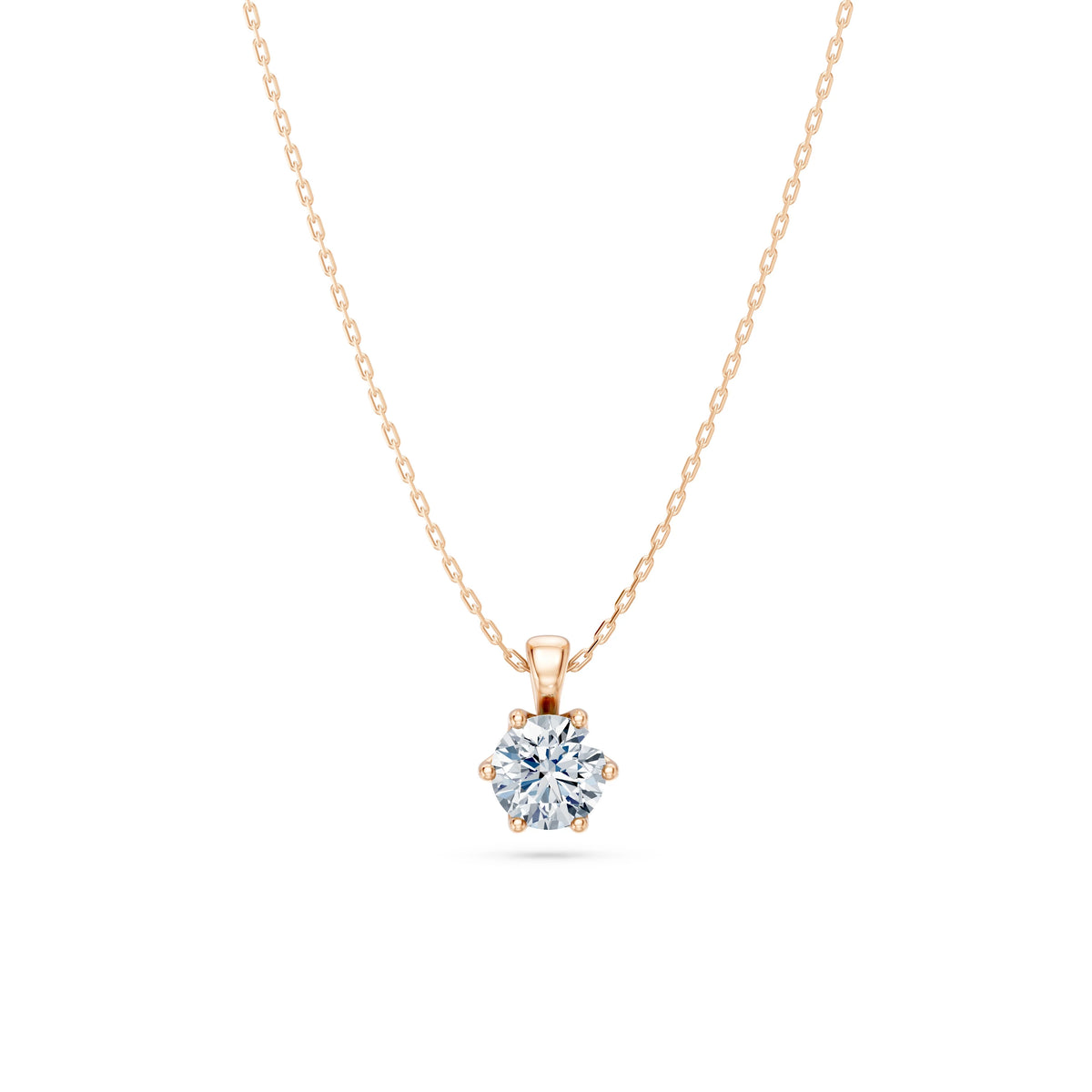 Colier din Aur cu Diamant, Forma Rotund Briliant, 0,70 CT