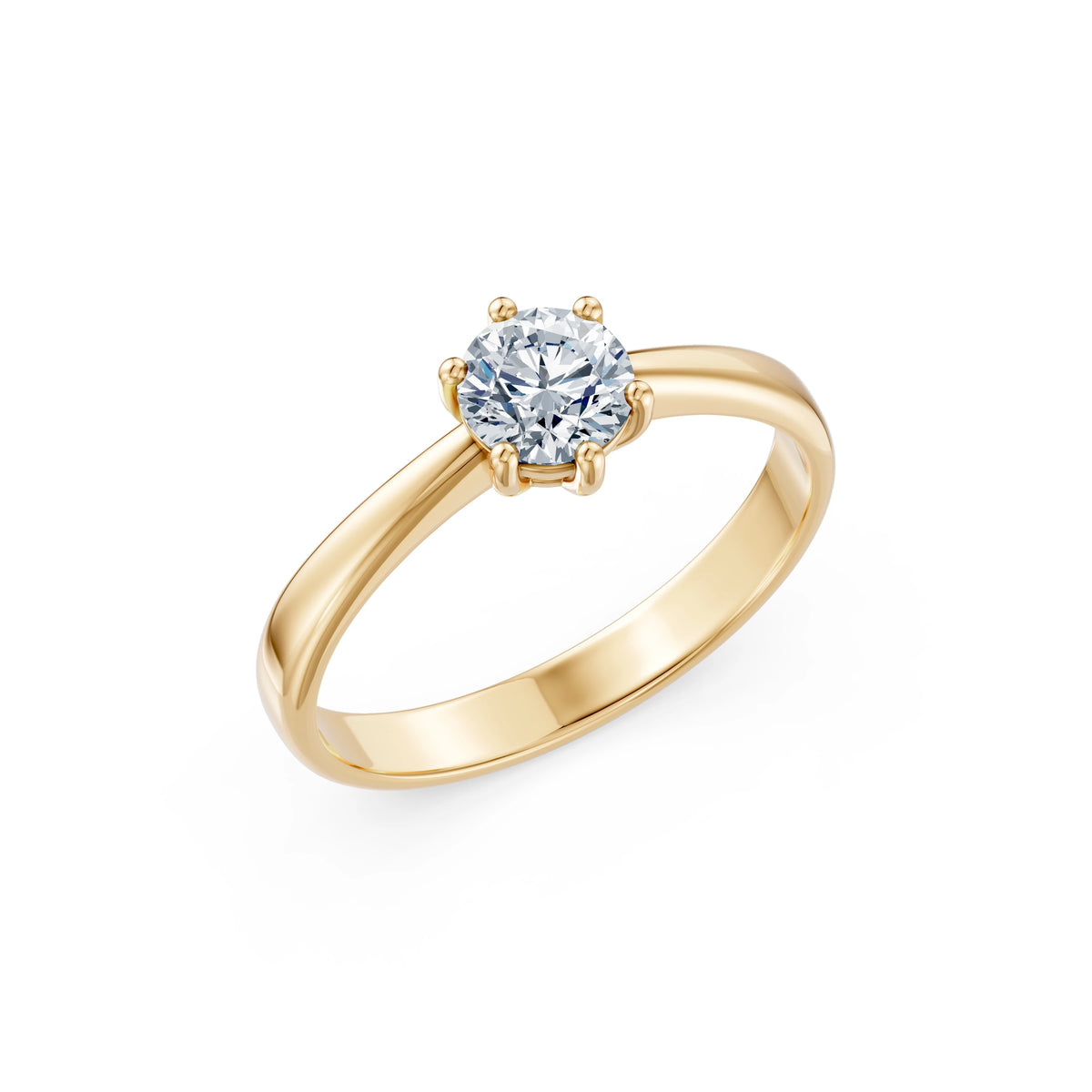 Inel de Logodnă Solitaire din Aur, Diamant Rotund Briliant 0,70 CT