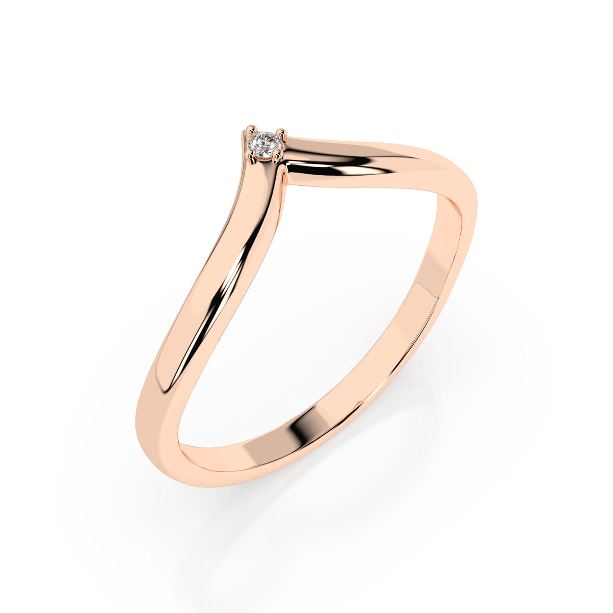Inel din Aur cu Diamant, Forma Rotund Briliant, 0,01 CT