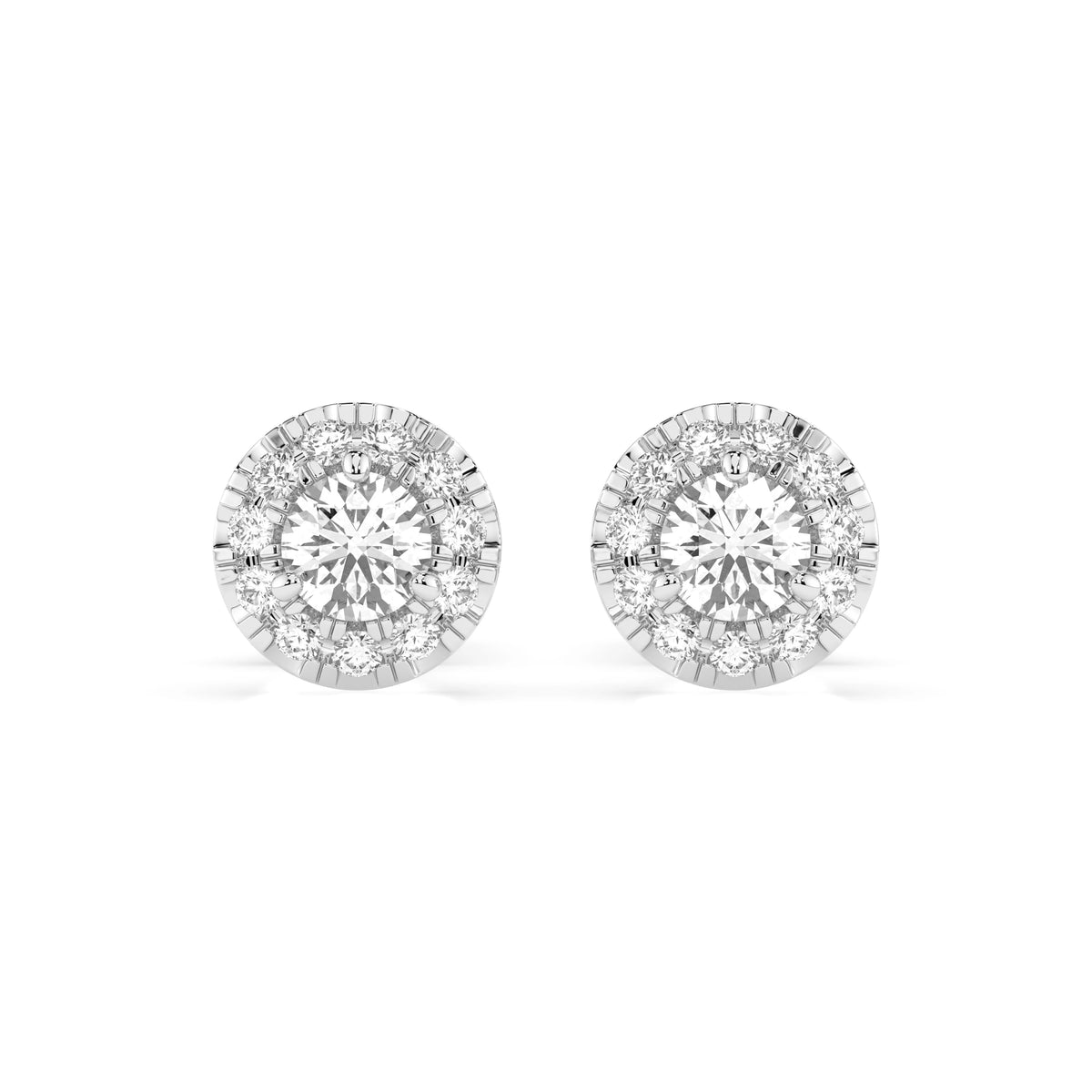 Cercei din Aur cu Diamante, Forma Rotund Briliant, 0,37 CT