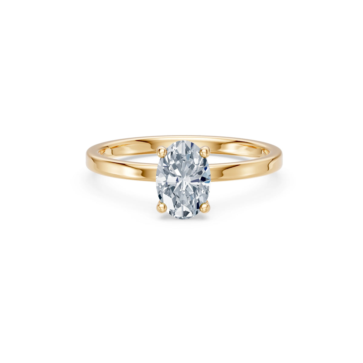 Inel de Logodnă Solitaire din Aur, Diamant Oval 1,00 CT