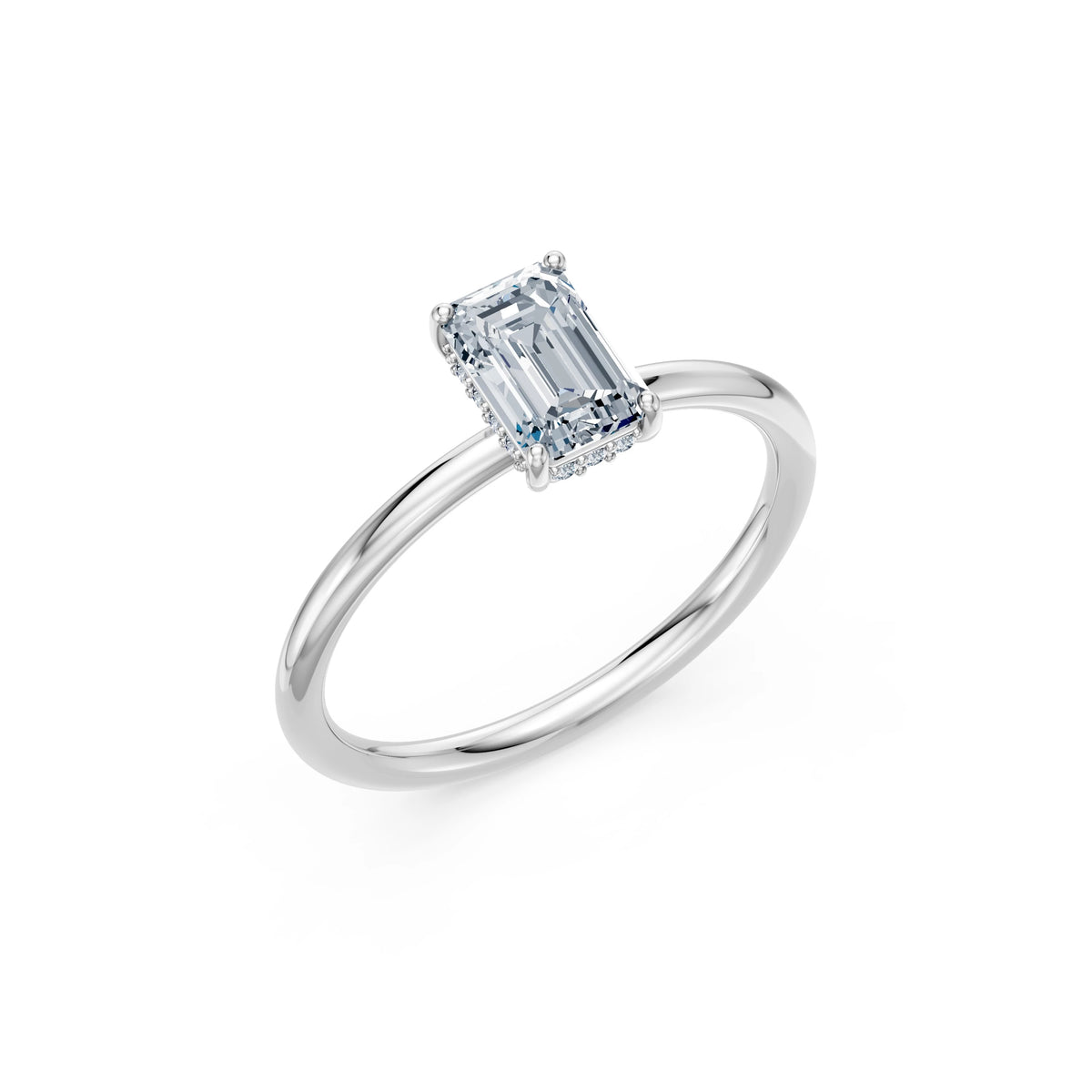 Inel de Logodnă Solitaire din Aur, Diamant Emerald 1,00 CT