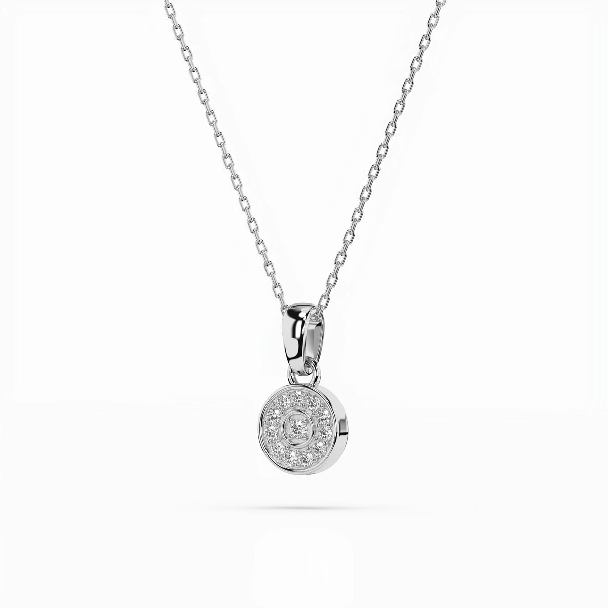 Colier din Aur cu Diamante, Forma Rotund Briliant, 0,08 CT